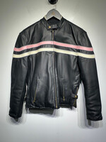 USA Bikers Dream Apparel Pink Stripe Moto Jacket M