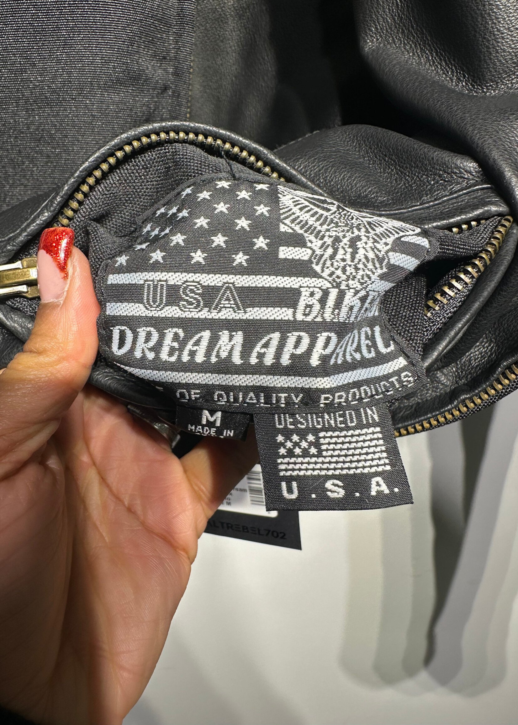 USA Bikers Dream Apparel Pink Stripe Moto Jacket M