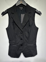 Bebe Black Pinstripe Vest S