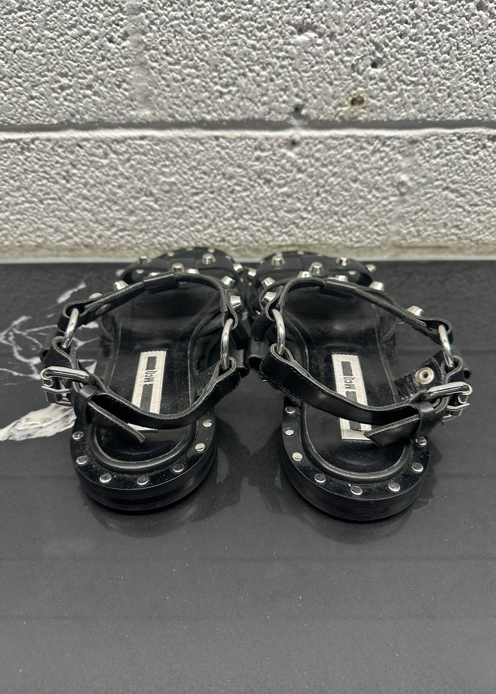 Mcqueen Black Stud Sandals 36/6