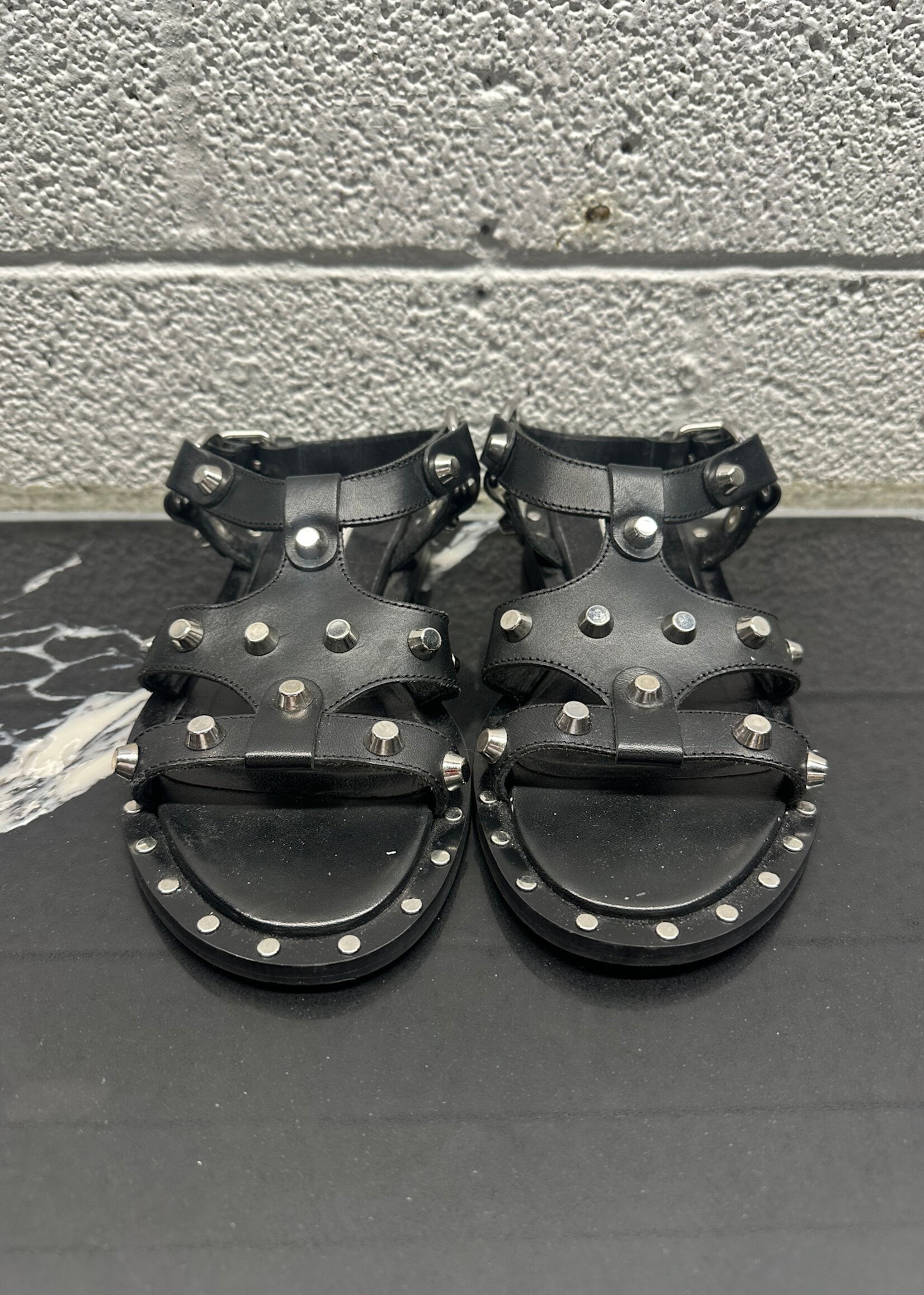 Mcqueen Black Stud Sandals 36/6