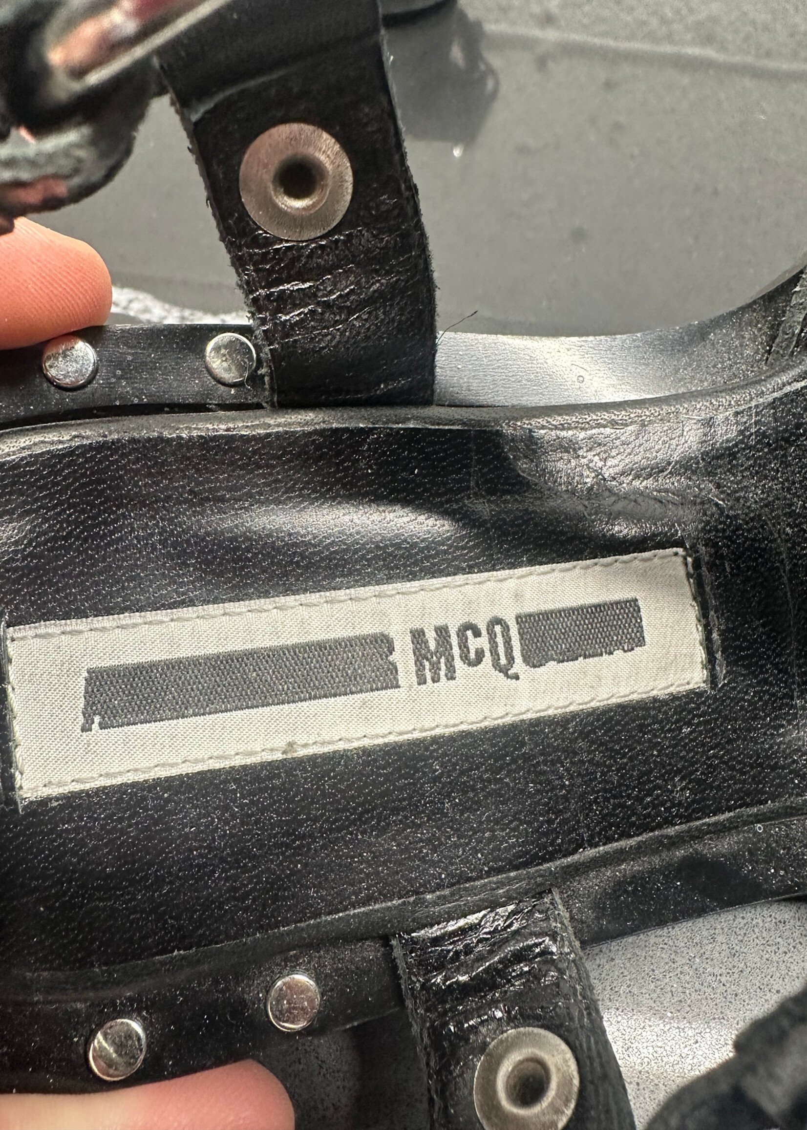 Mcqueen Black Stud Sandals 36/6