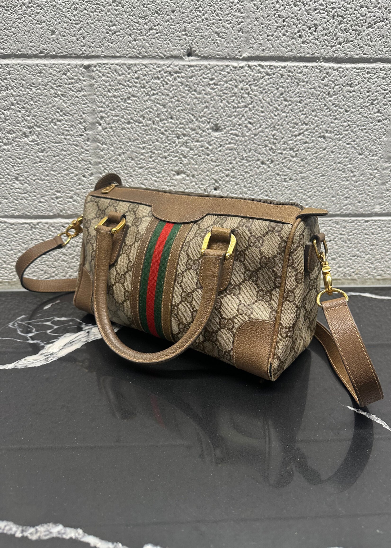70s Gucci Boston Monogram Bag