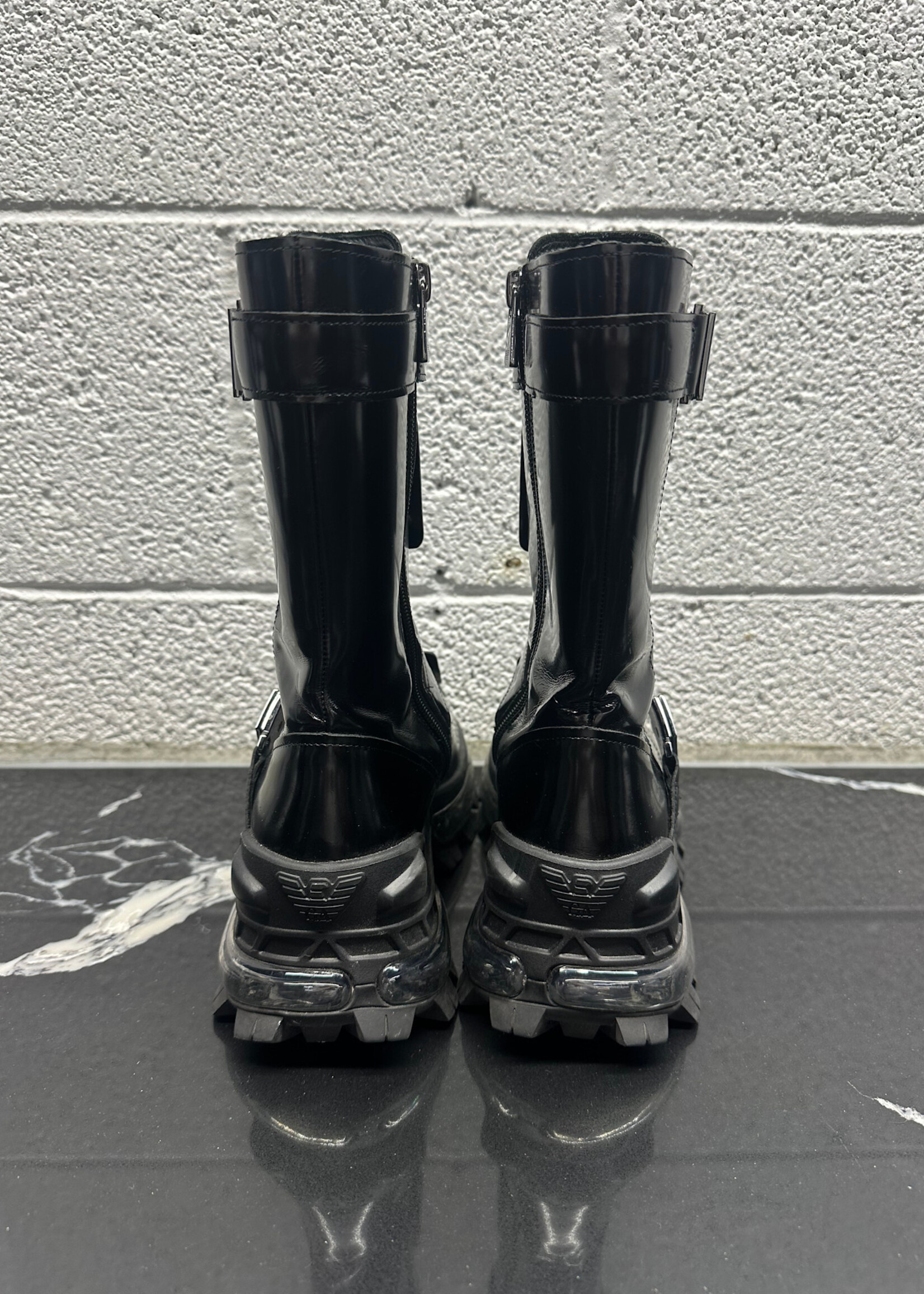 Emporio Armani Black Patent Boots 6