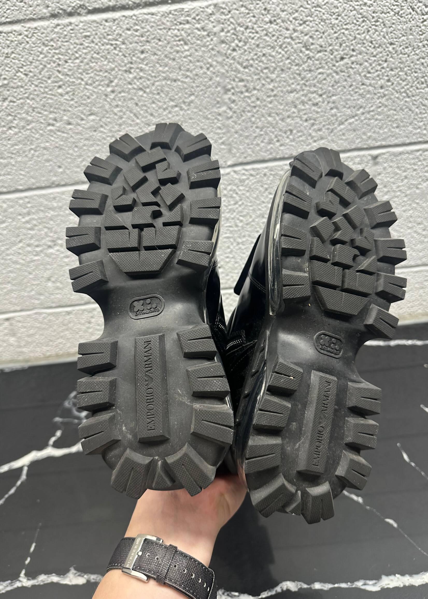 Emporio Armani Black Patent Boots 6