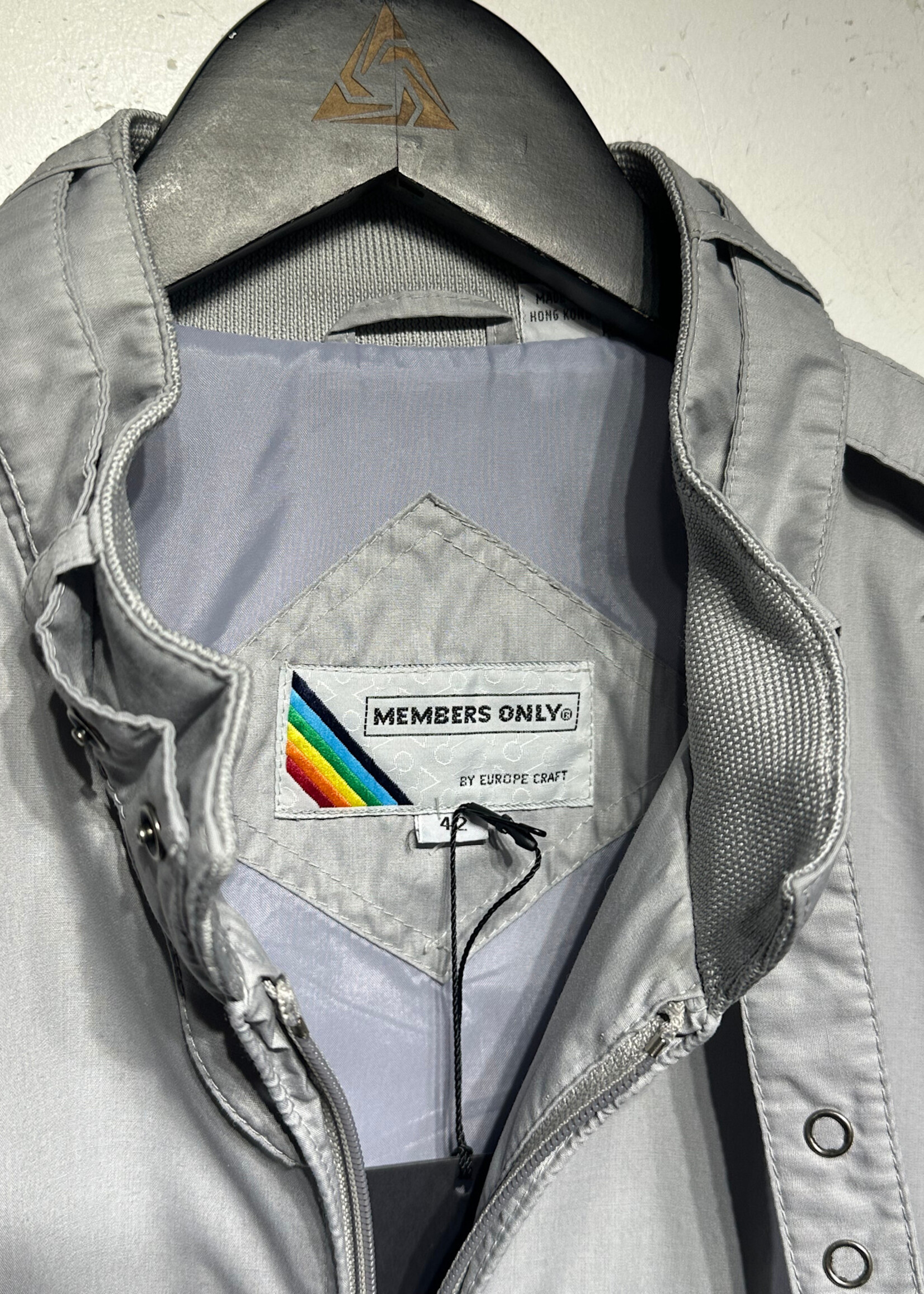 Members Only Grey Windbreaker Masc L