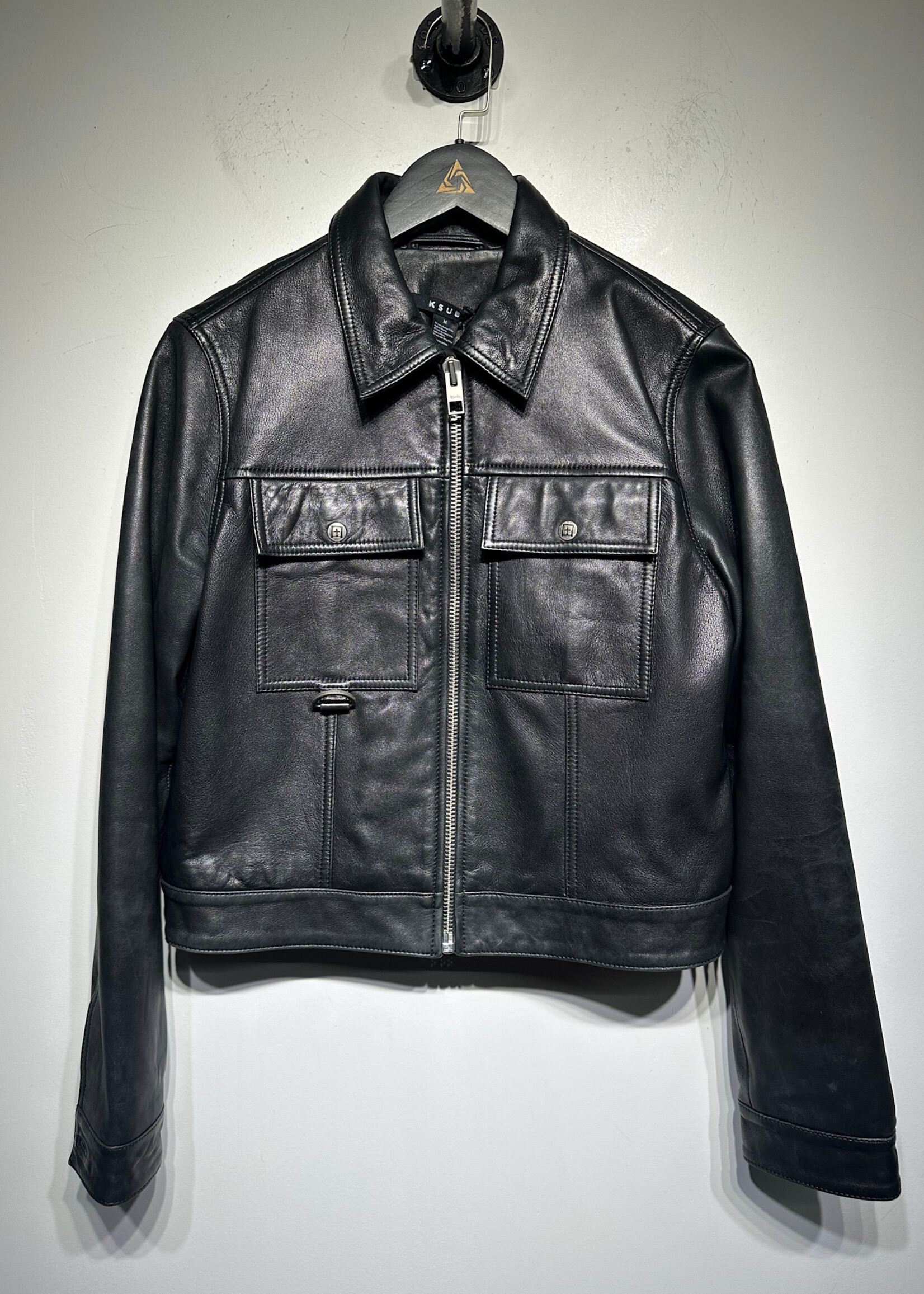 Ksubi Lamb Skin Black Leather Jacket Fem S