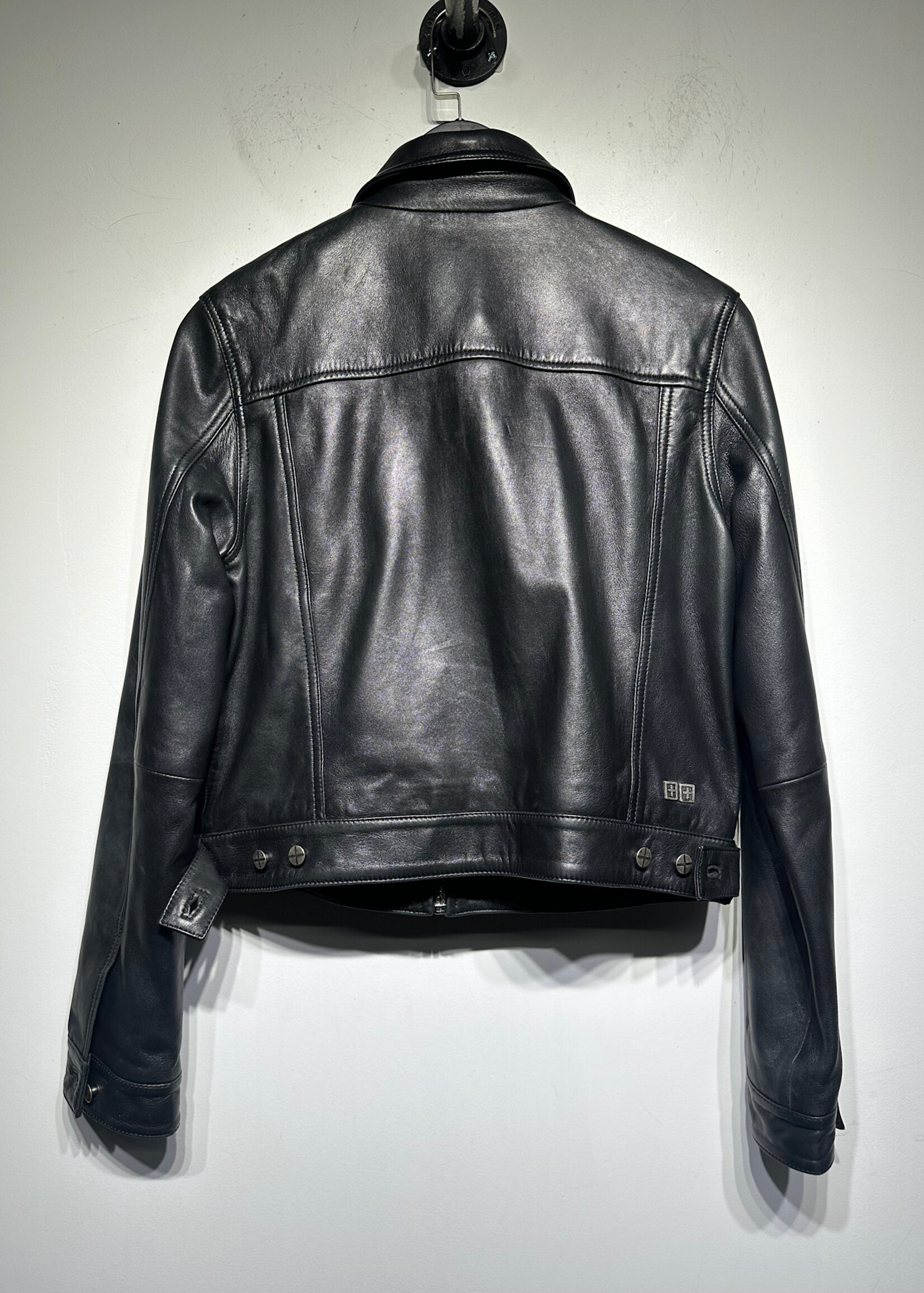 Ksubi Lamb Skin Black Leather Jacket Fem S