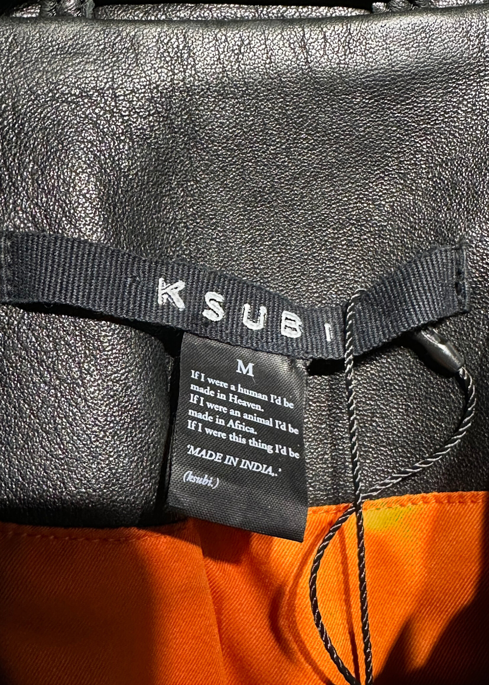 Ksubi Lamb Skin Black Leather Jacket Fem S