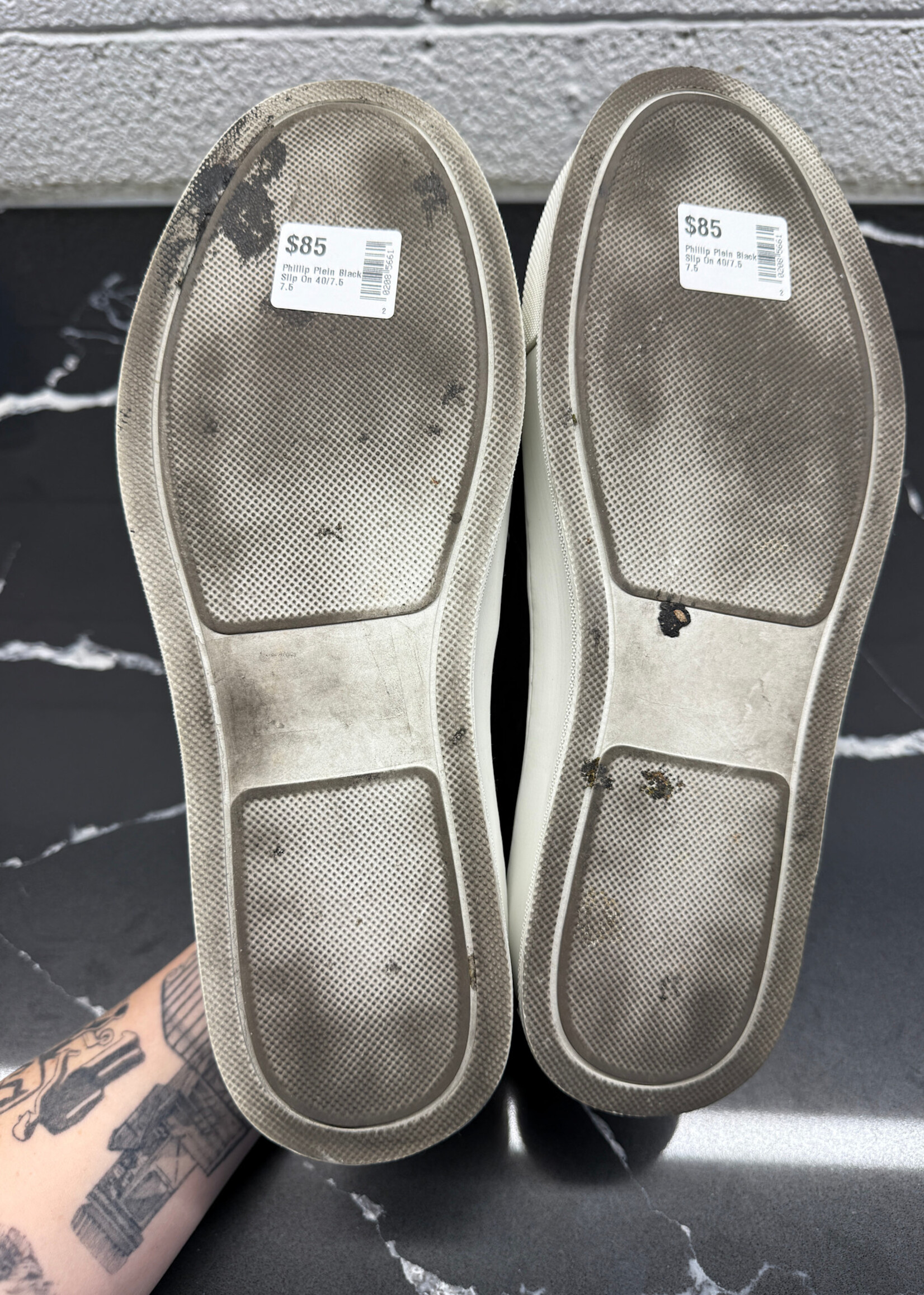 Phillip Plein Black Slip On 40/7.5