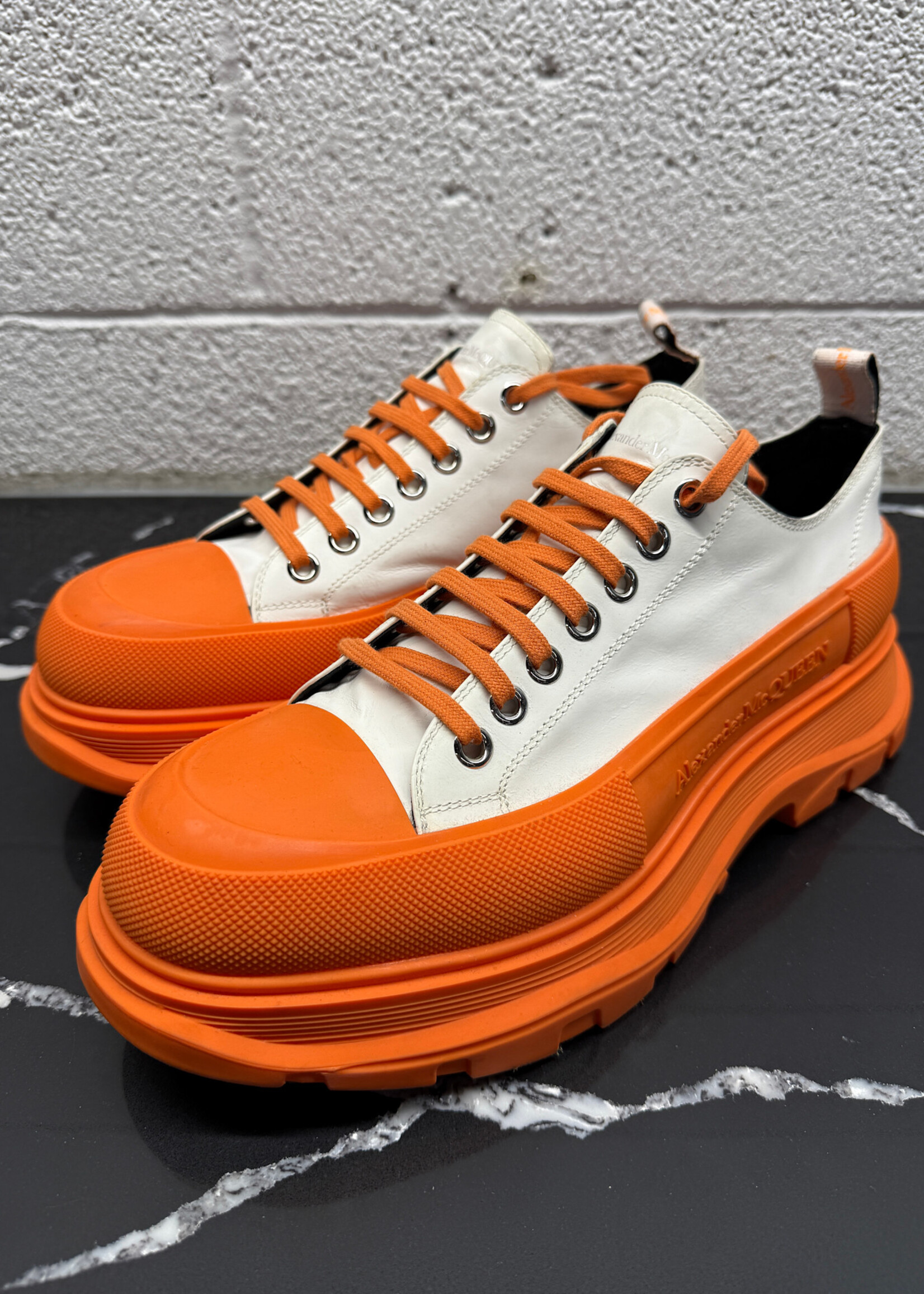 Alexander McQueen Orange Platform Sneaker 44/11