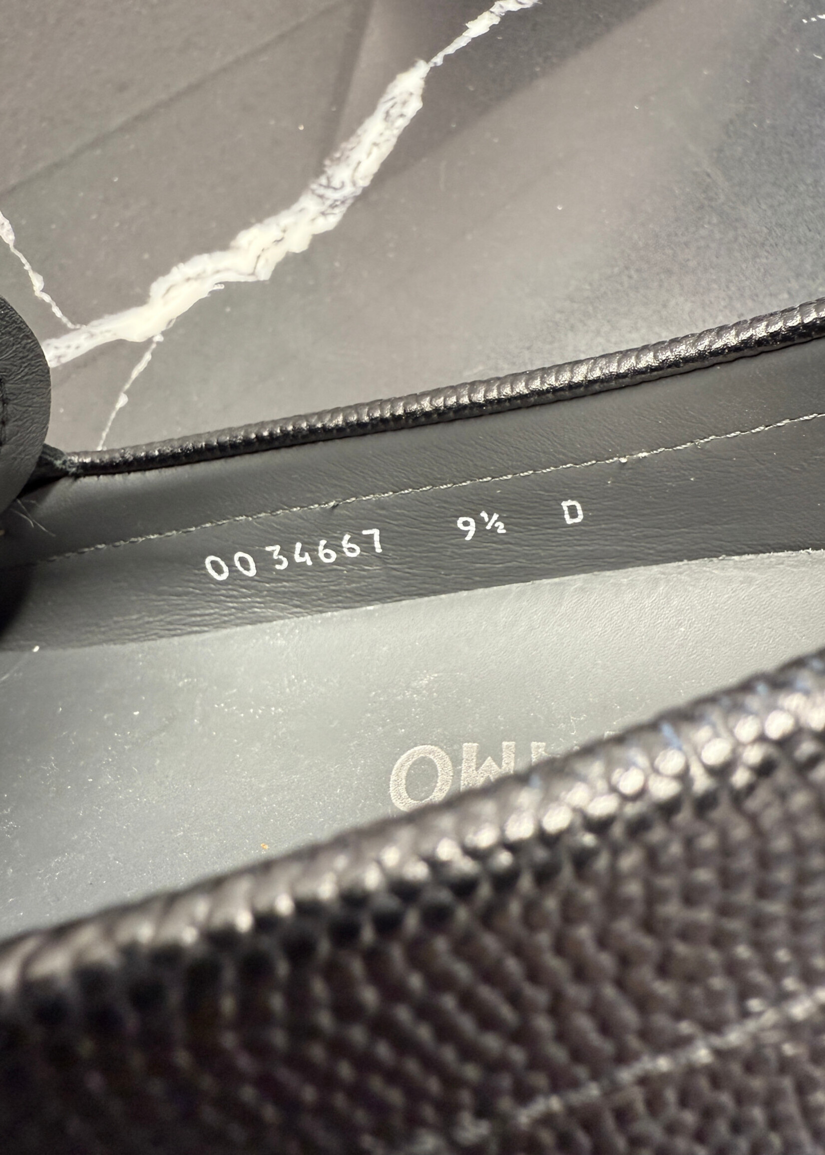 Ferragamo Silver Buckle Black Loafers 9.5