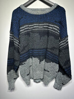 Michael Gerald Blue Black Knit Sweater Masc XL