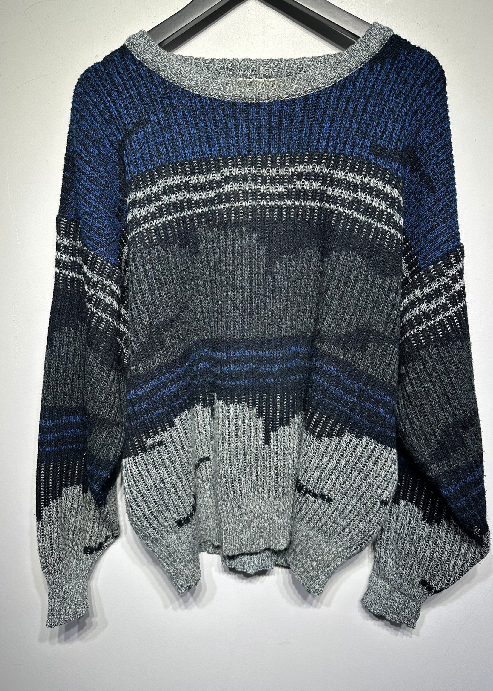Michael Gerald Blue Black Knit Sweater Masc XL