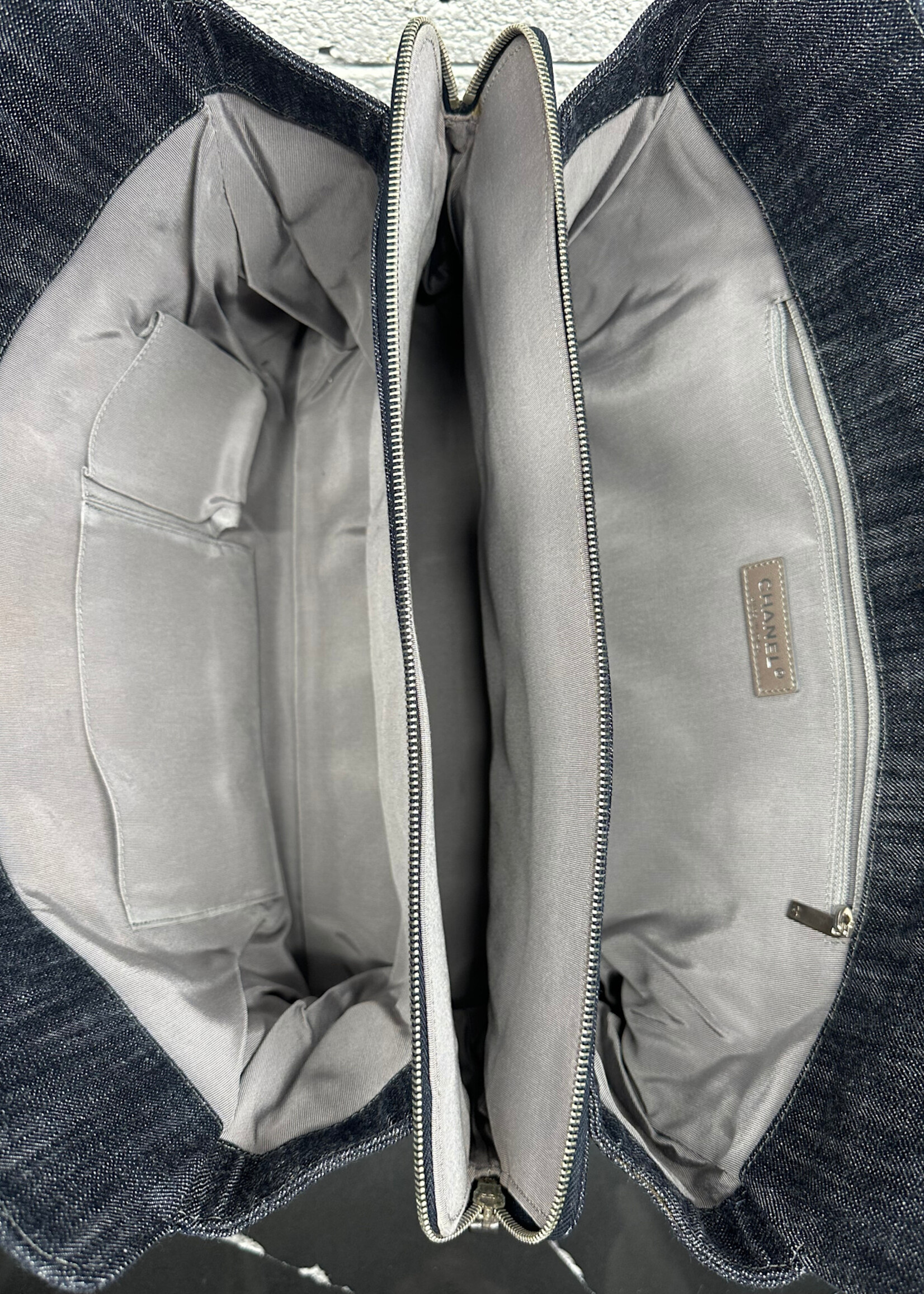 Chanel Borsa Denim Large Shopping Tote