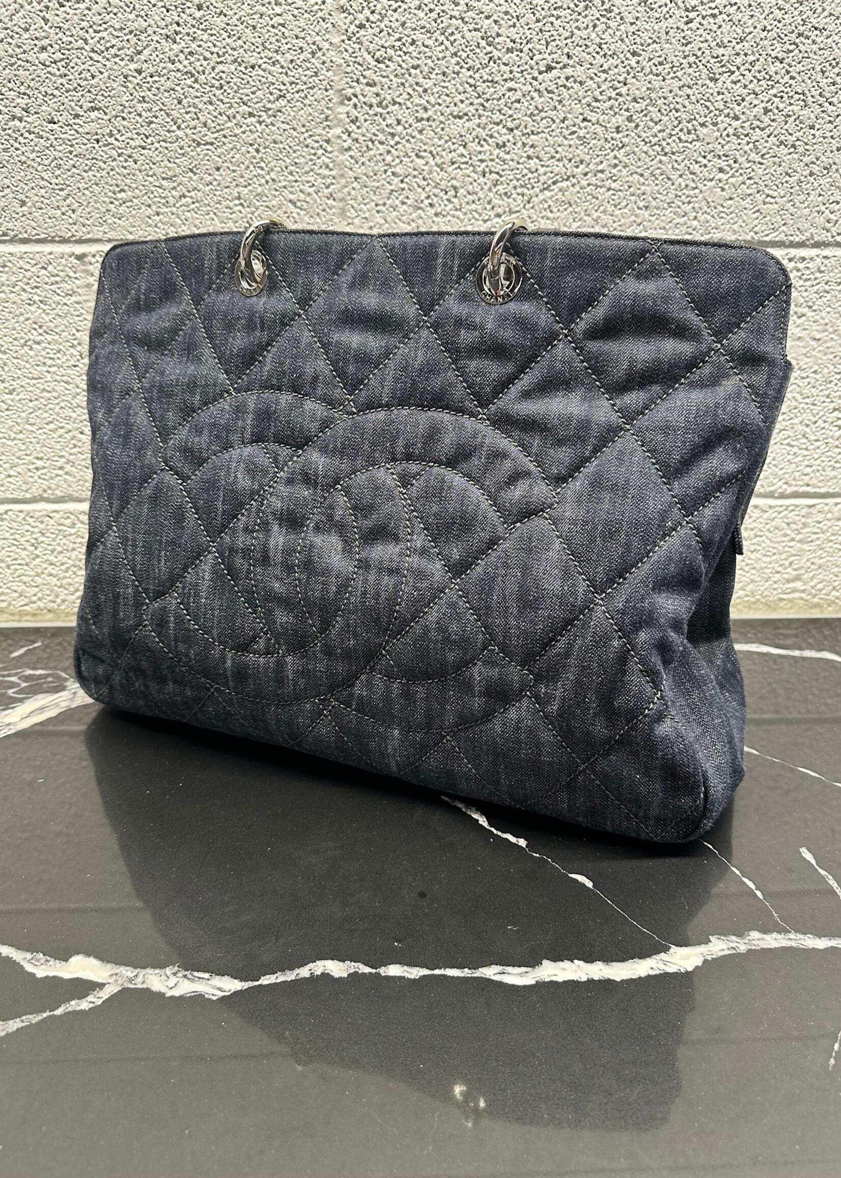Chanel Borsa Denim Large Shopping Tote