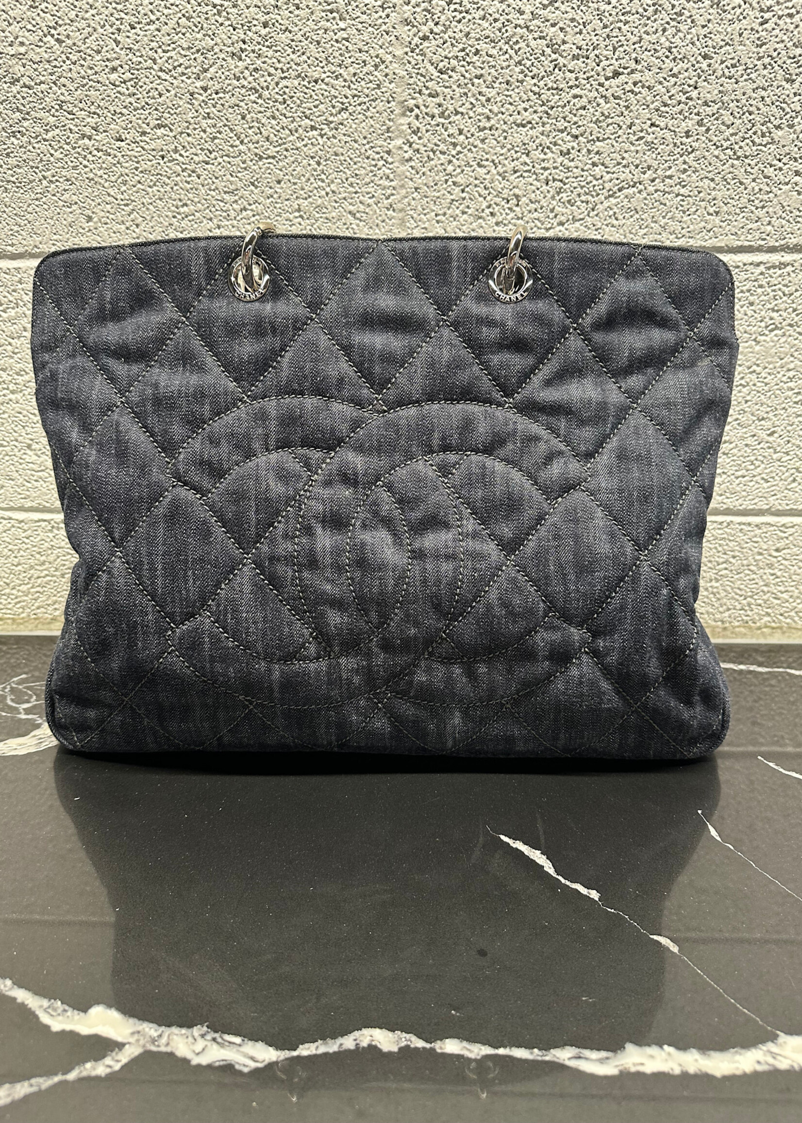 Chanel Borsa Denim Large Shopping Tote