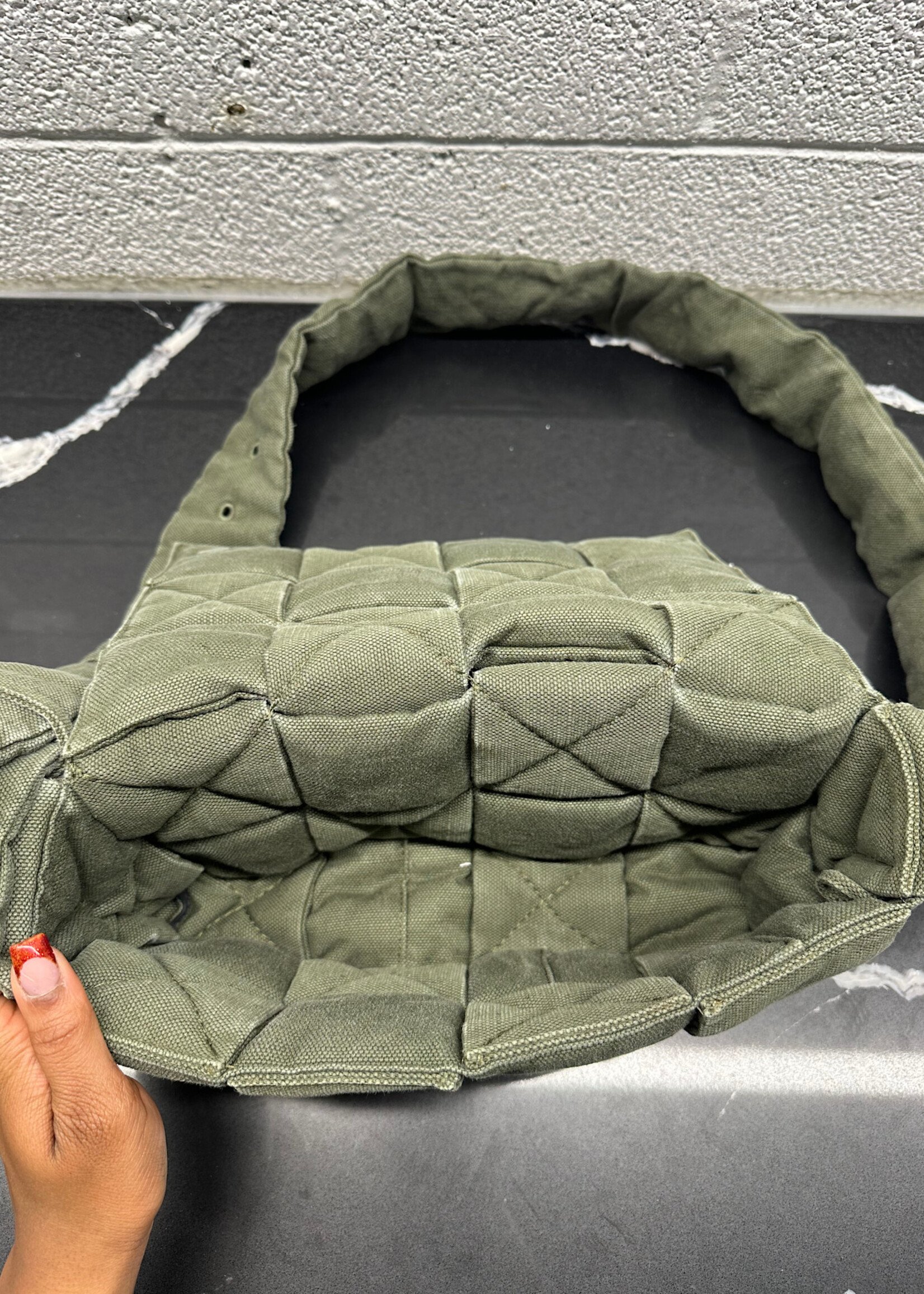 Bottega Veneta Green Canvas Casette AS IS