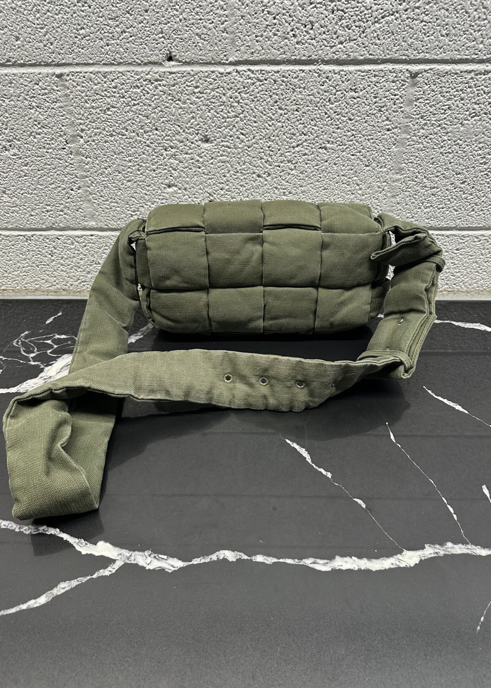 Bottega Veneta Green Canvas Casette AS IS