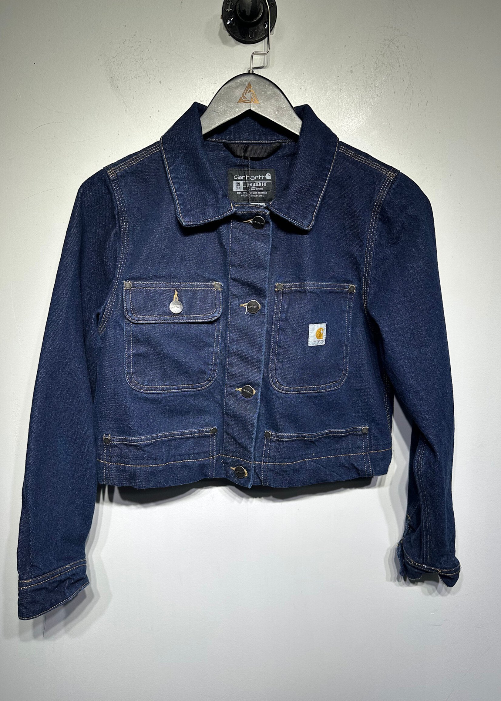 Carhartt Dark Wash Cropped Denim Jacket XS