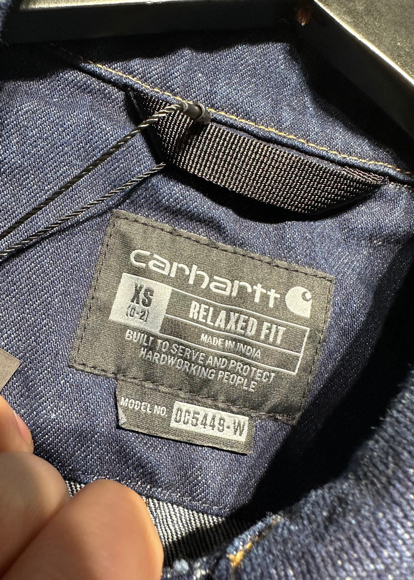 Carhartt Dark Wash Cropped Denim Jacket XS