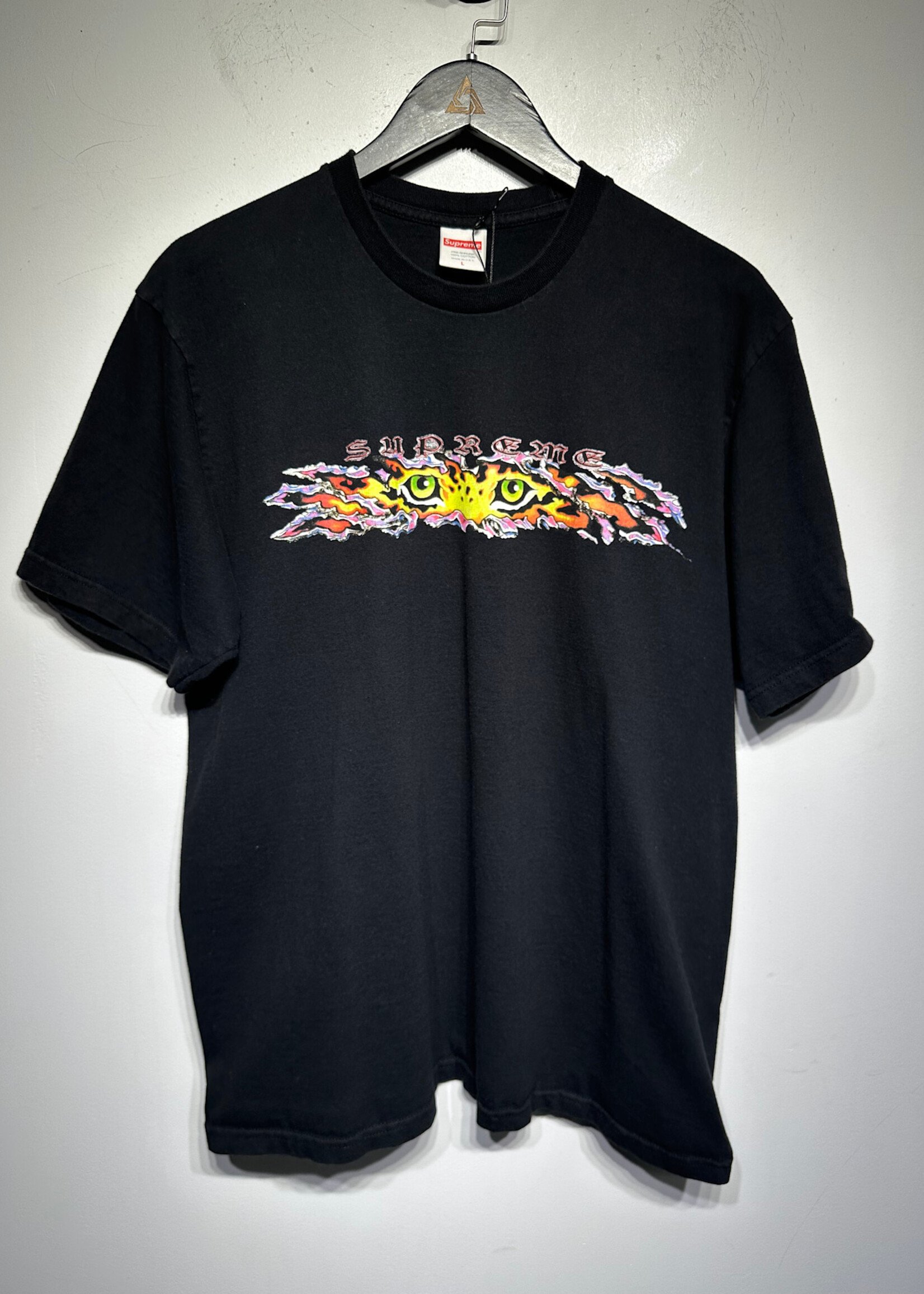 Supreme Black Tiger Eyes Tee L