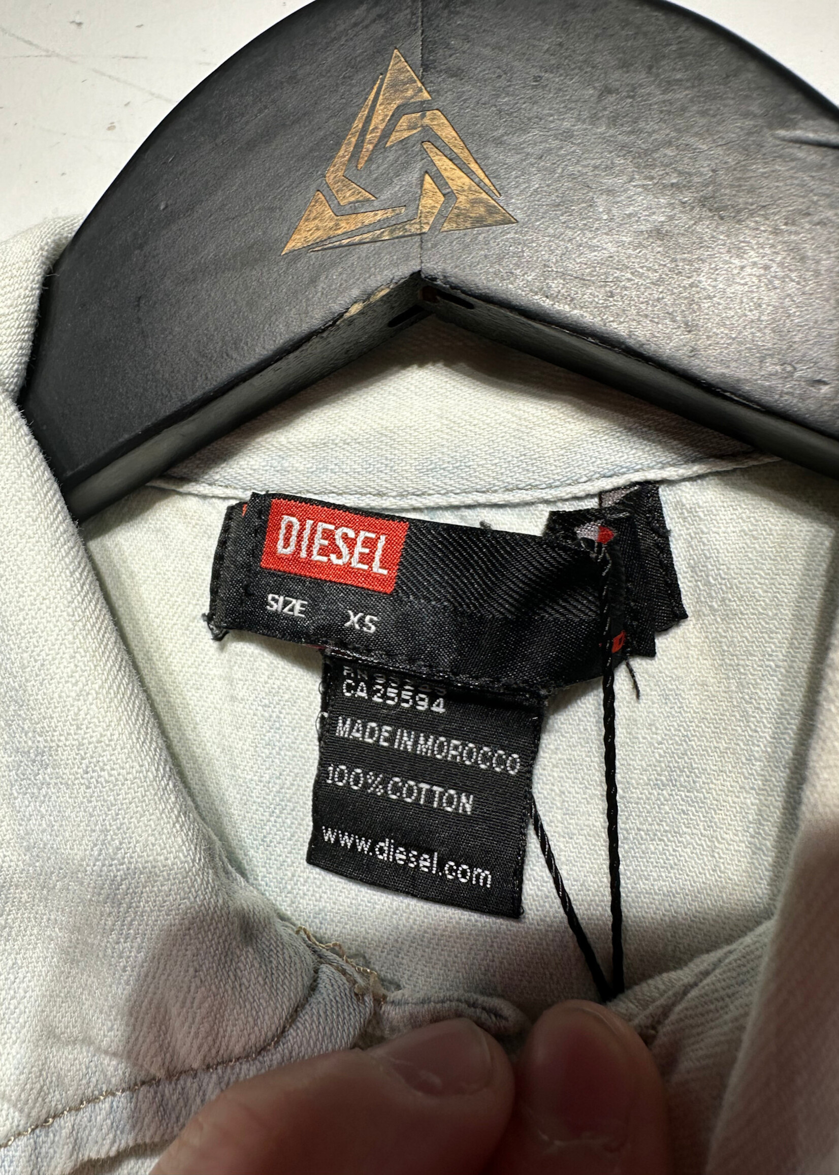 Deisel Light Blue Snap Up Vest XS