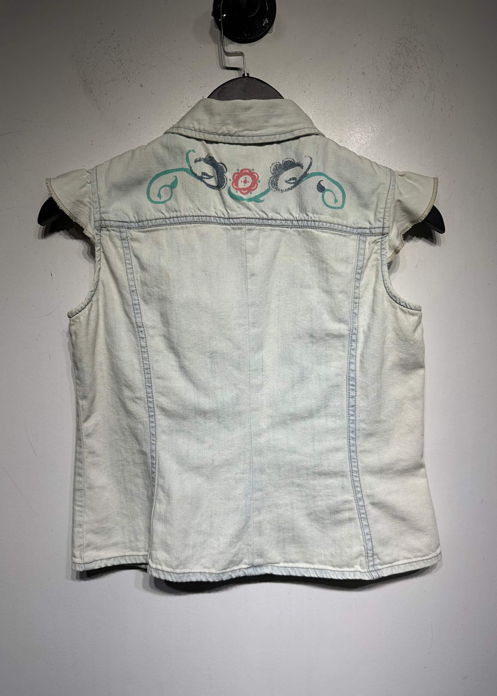 Deisel Light Blue Snap Up Vest XS