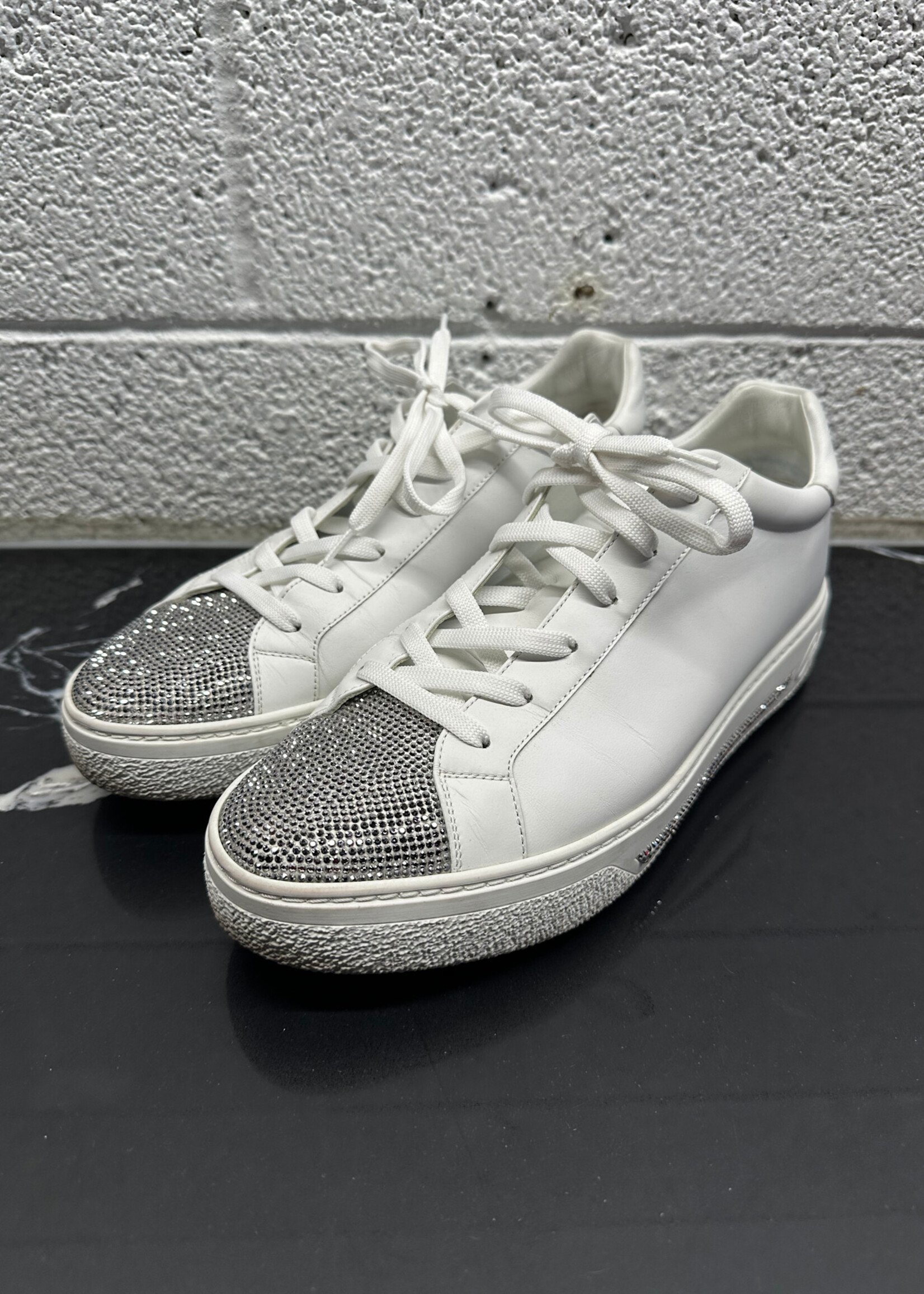 Rene Caovilla White Rhinestone Sneakers 41/Fem 10