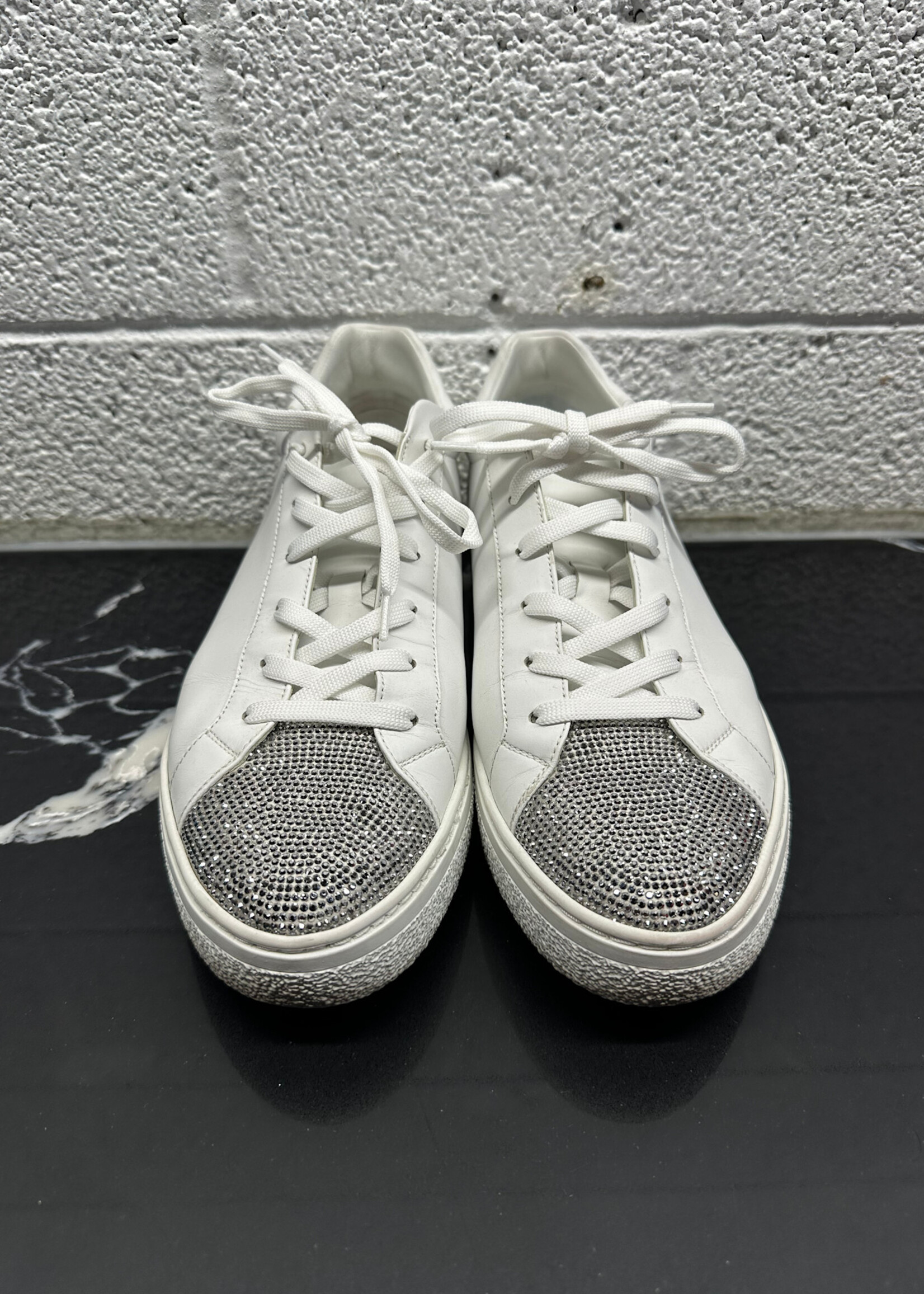 Rene Caovilla White Rhinestone Sneakers 41/Fem 10
