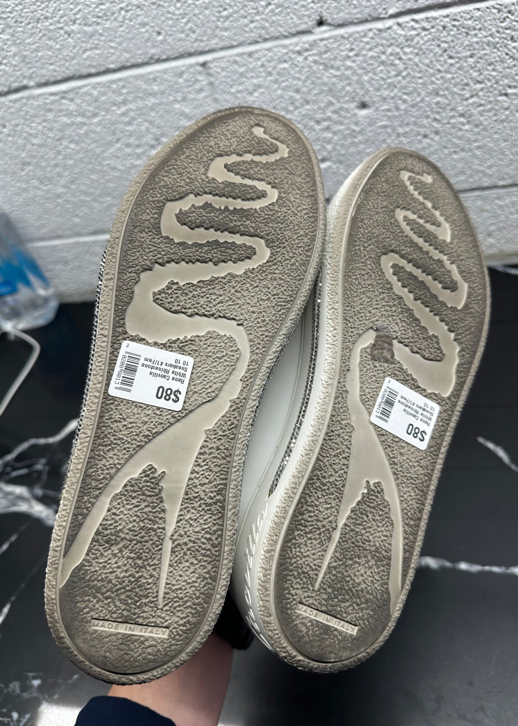 Rene Caovilla White Rhinestone Sneakers 41/Fem 10