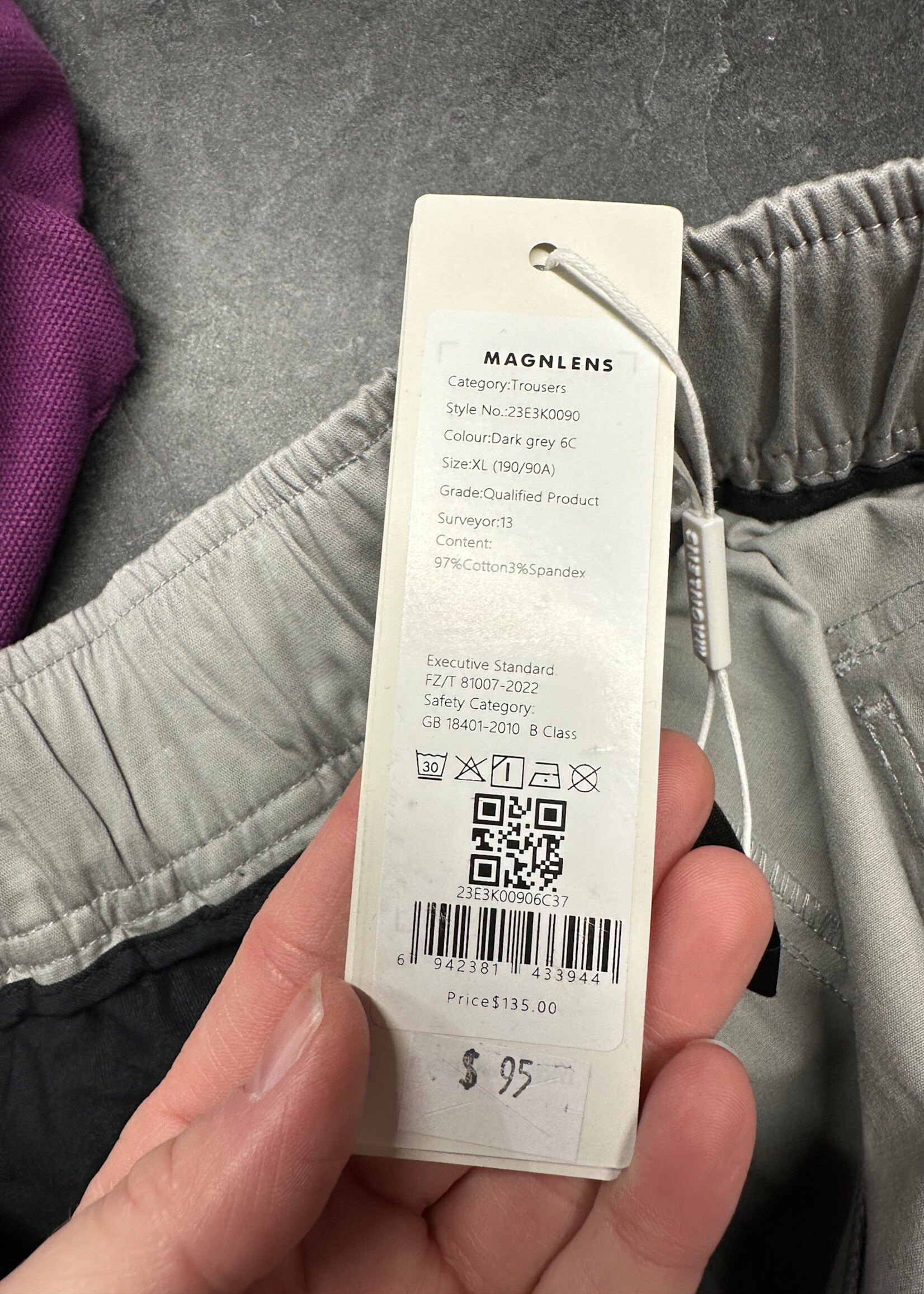 NWT Magnlens Grey Cargo Pants Masc 36