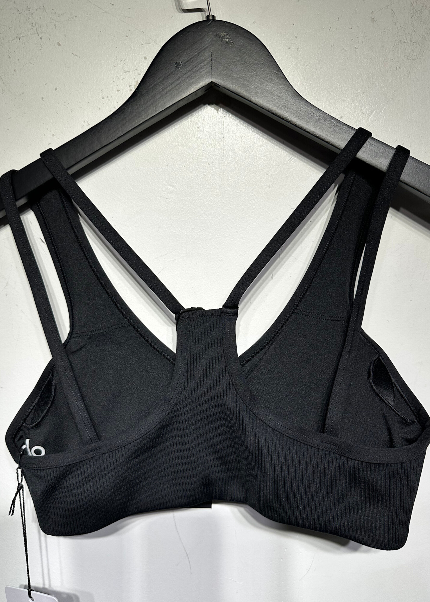 NWT Alo Black Ribbed Sports Bra XS