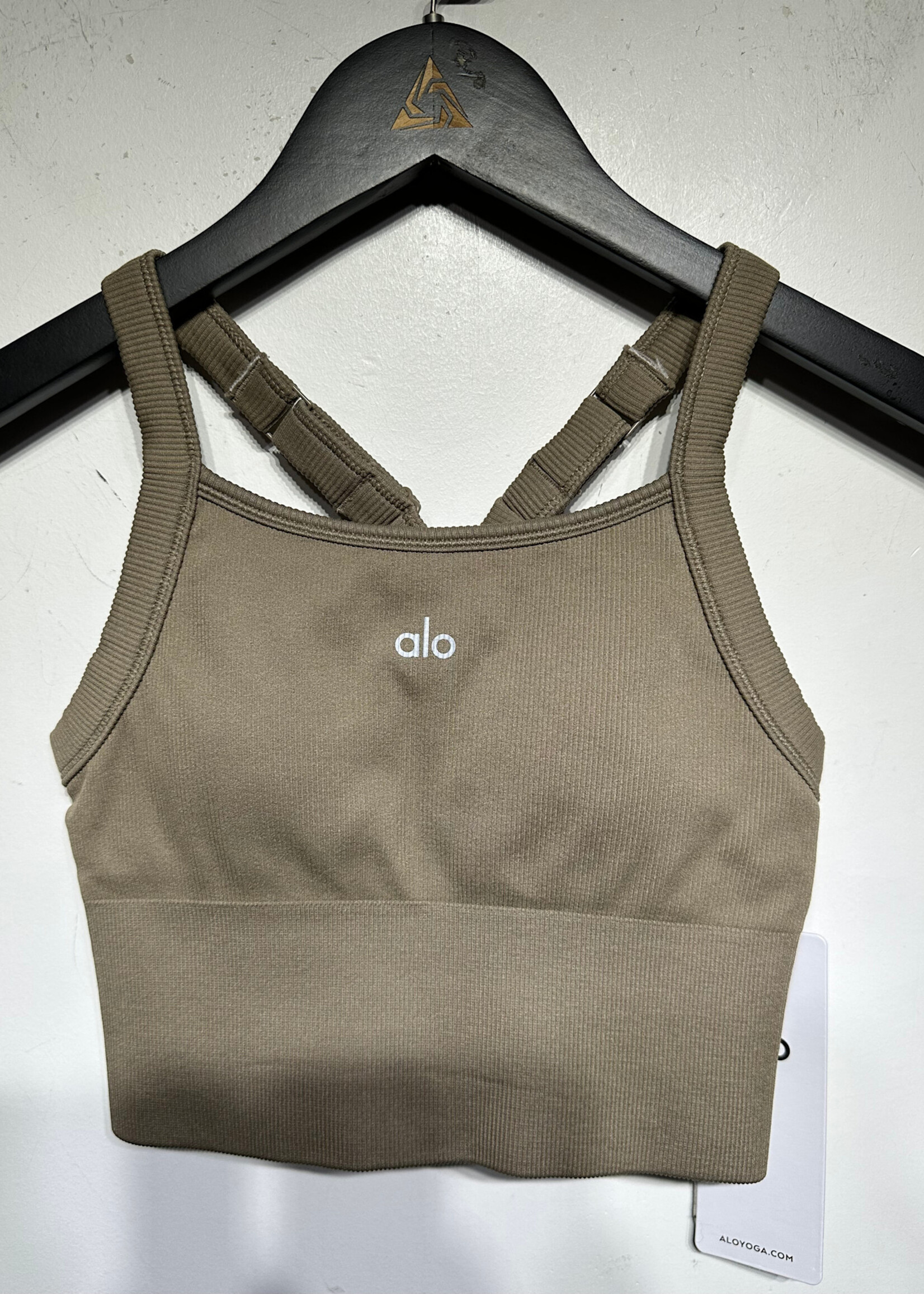 NWT Alo Tan Ribbed Bra Top XXS