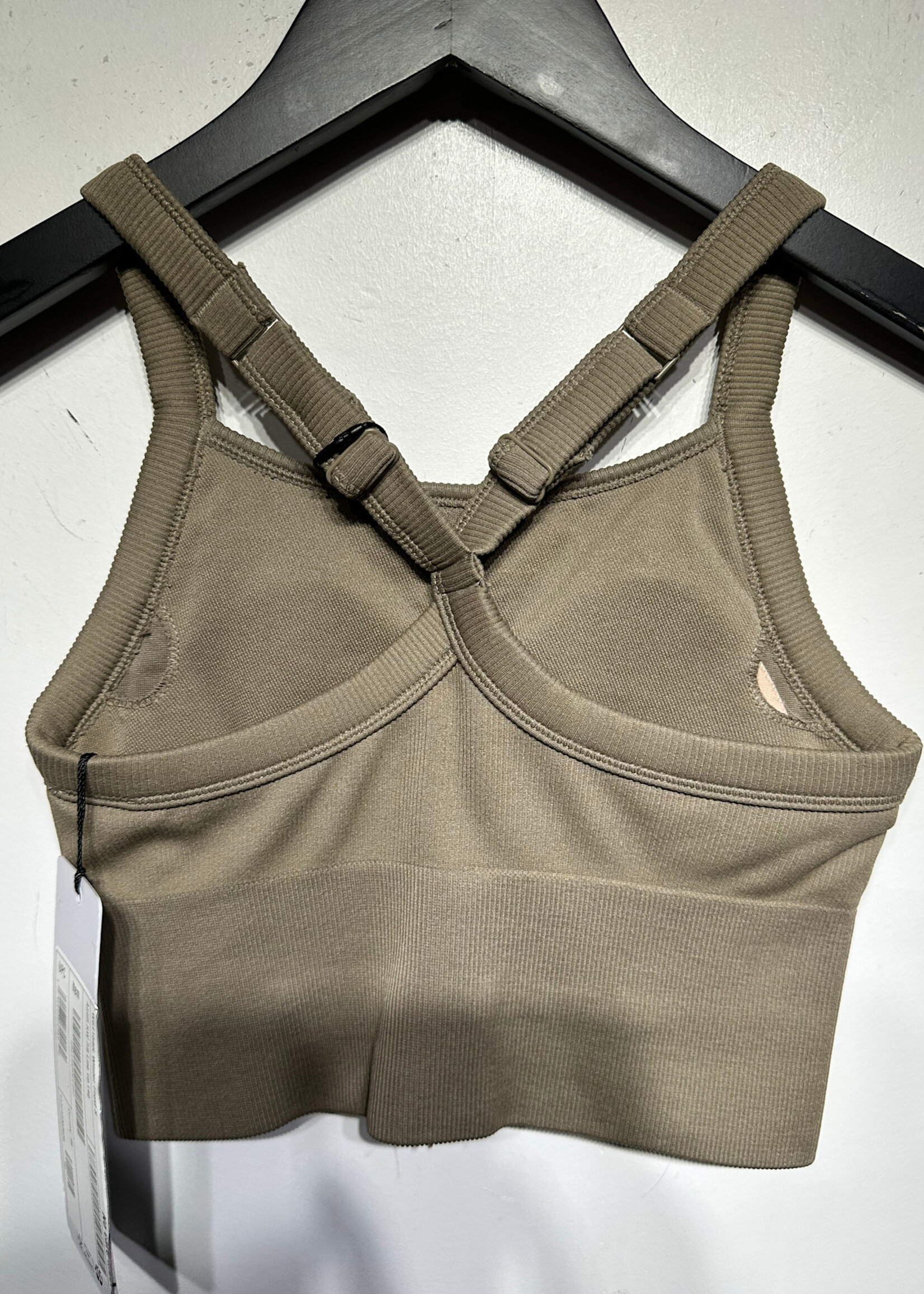 NWT Alo Tan Ribbed Bra Top XXS