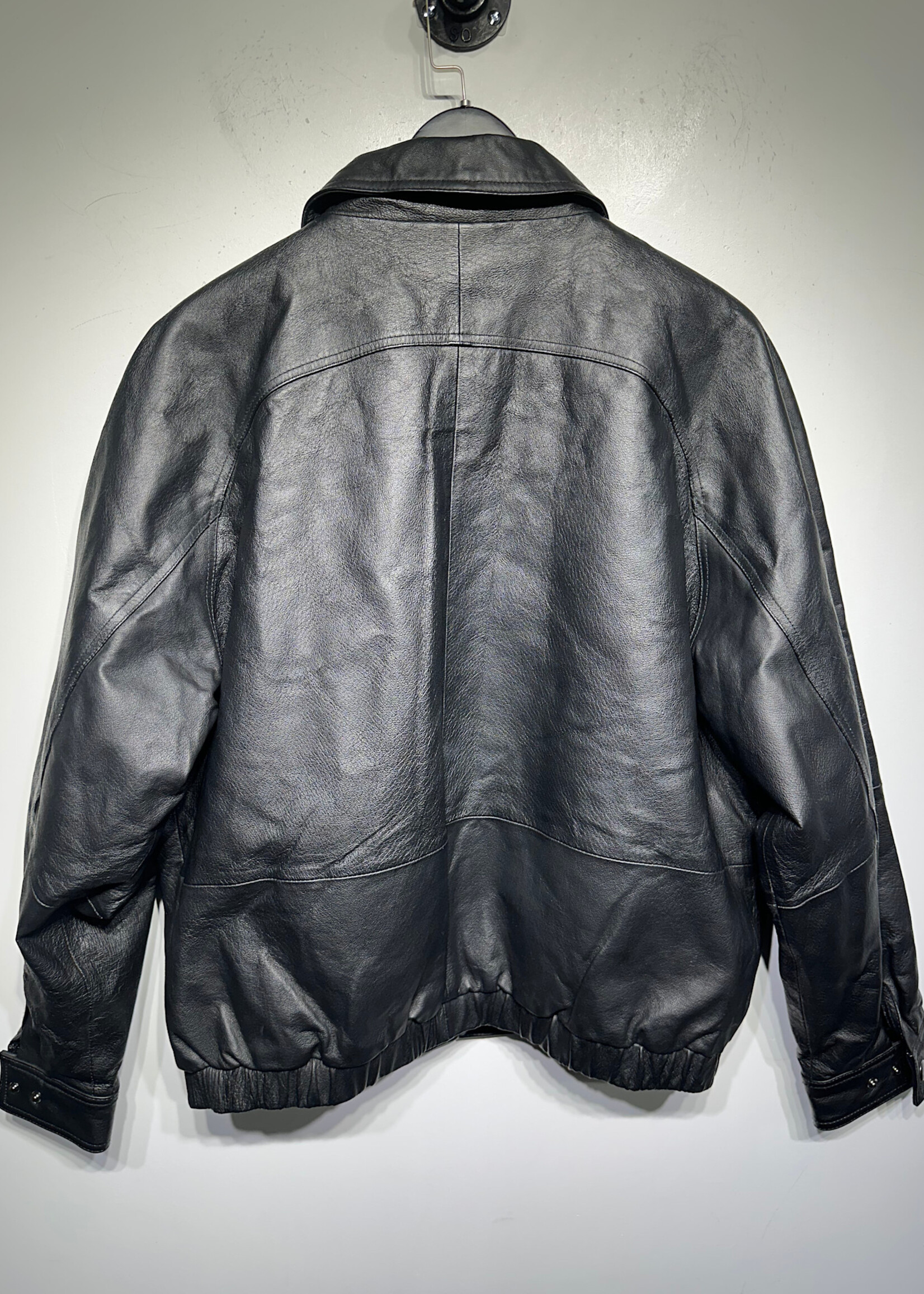 St. Johns Bay Black Leather Jacket Masc XL