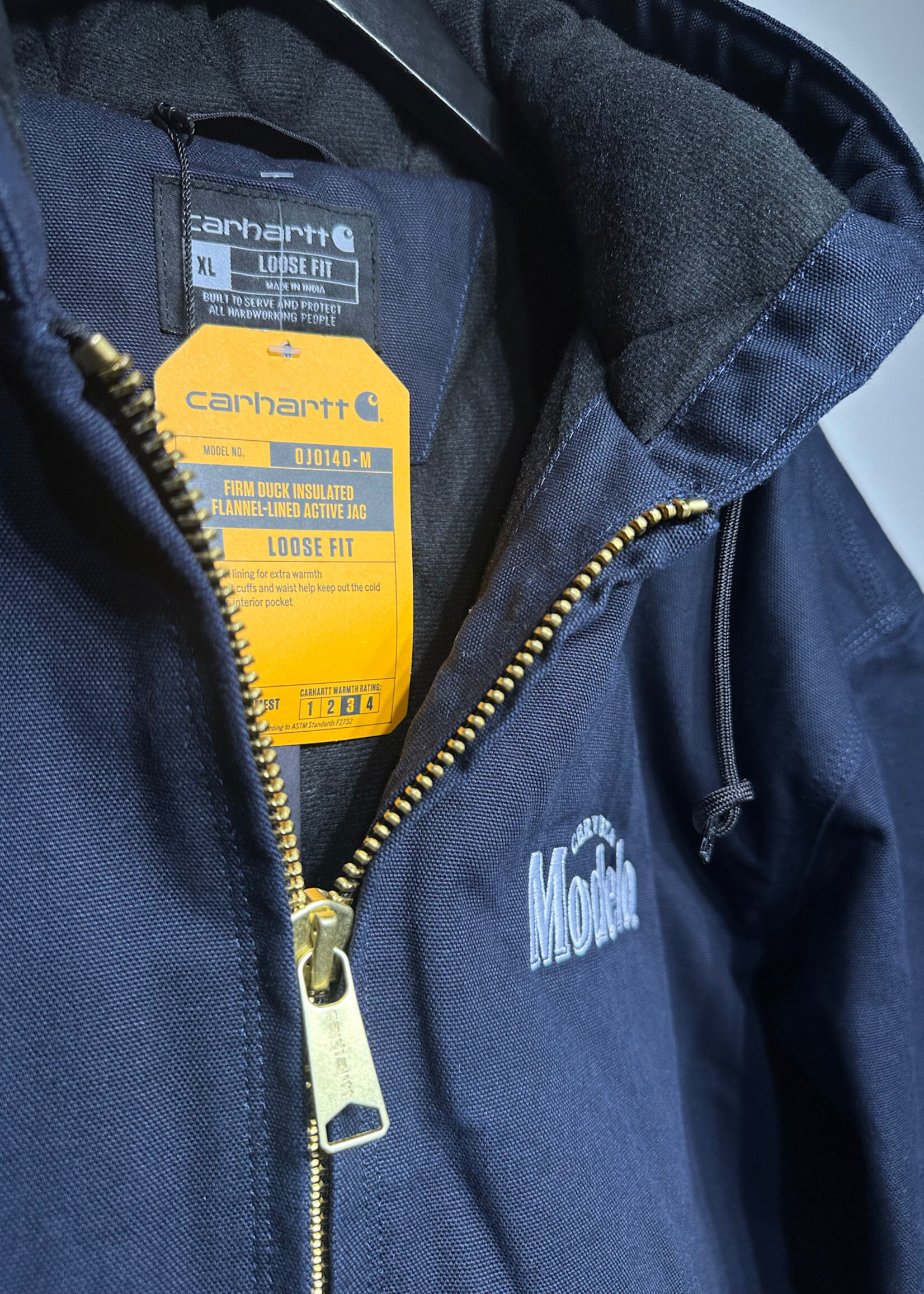 NWT Carhartt Navy Modelo Logo Canvas Jacket XL