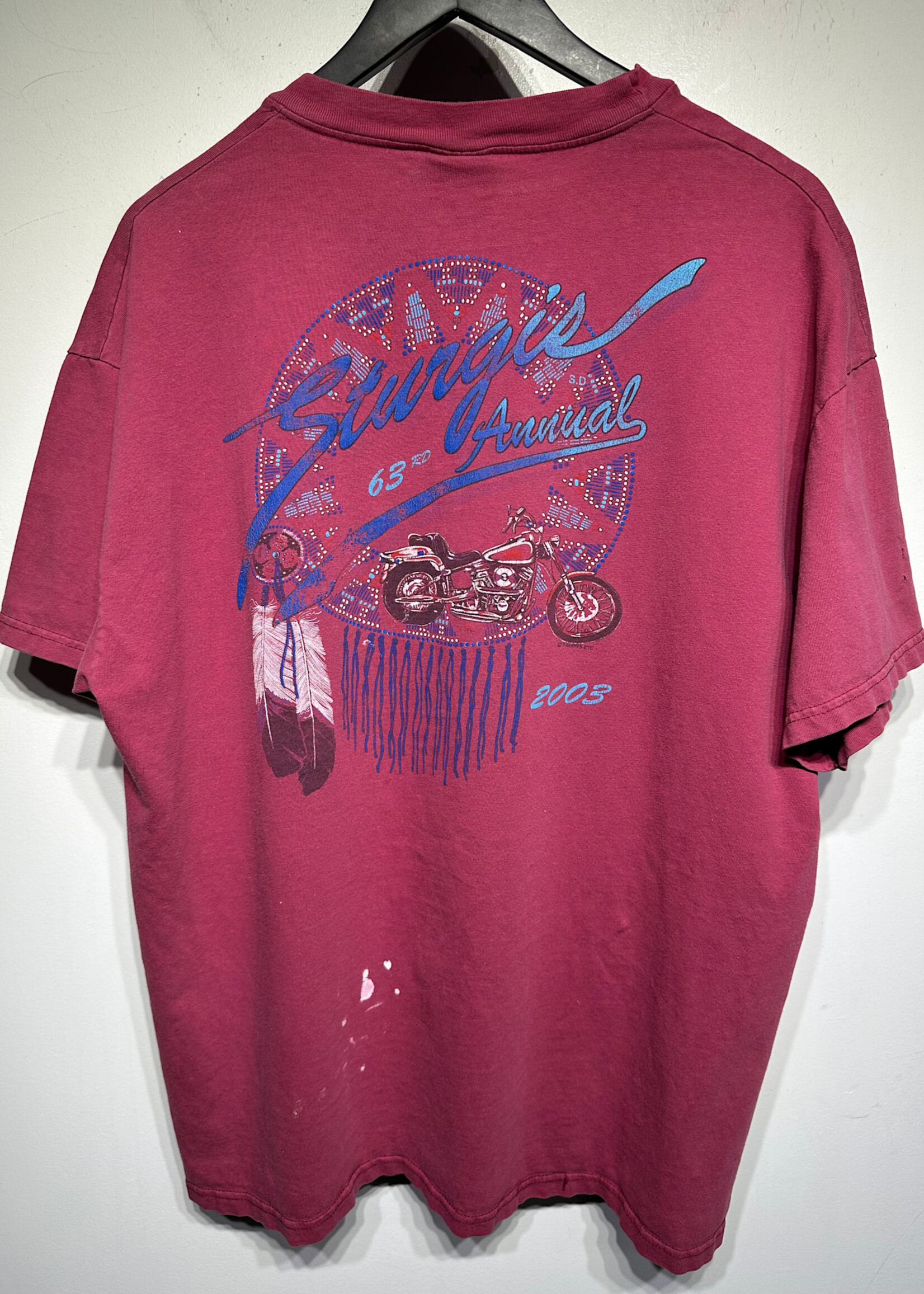 2003 Sturgis Distressed Faded Red tee XL