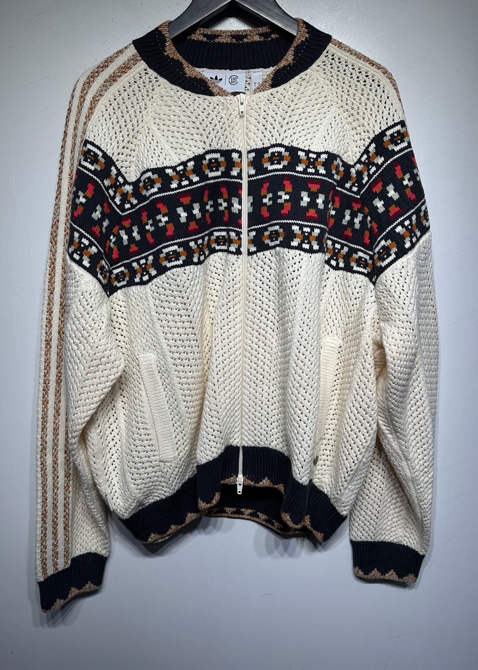 Adidas Clot NWT White Knit Jacket XL