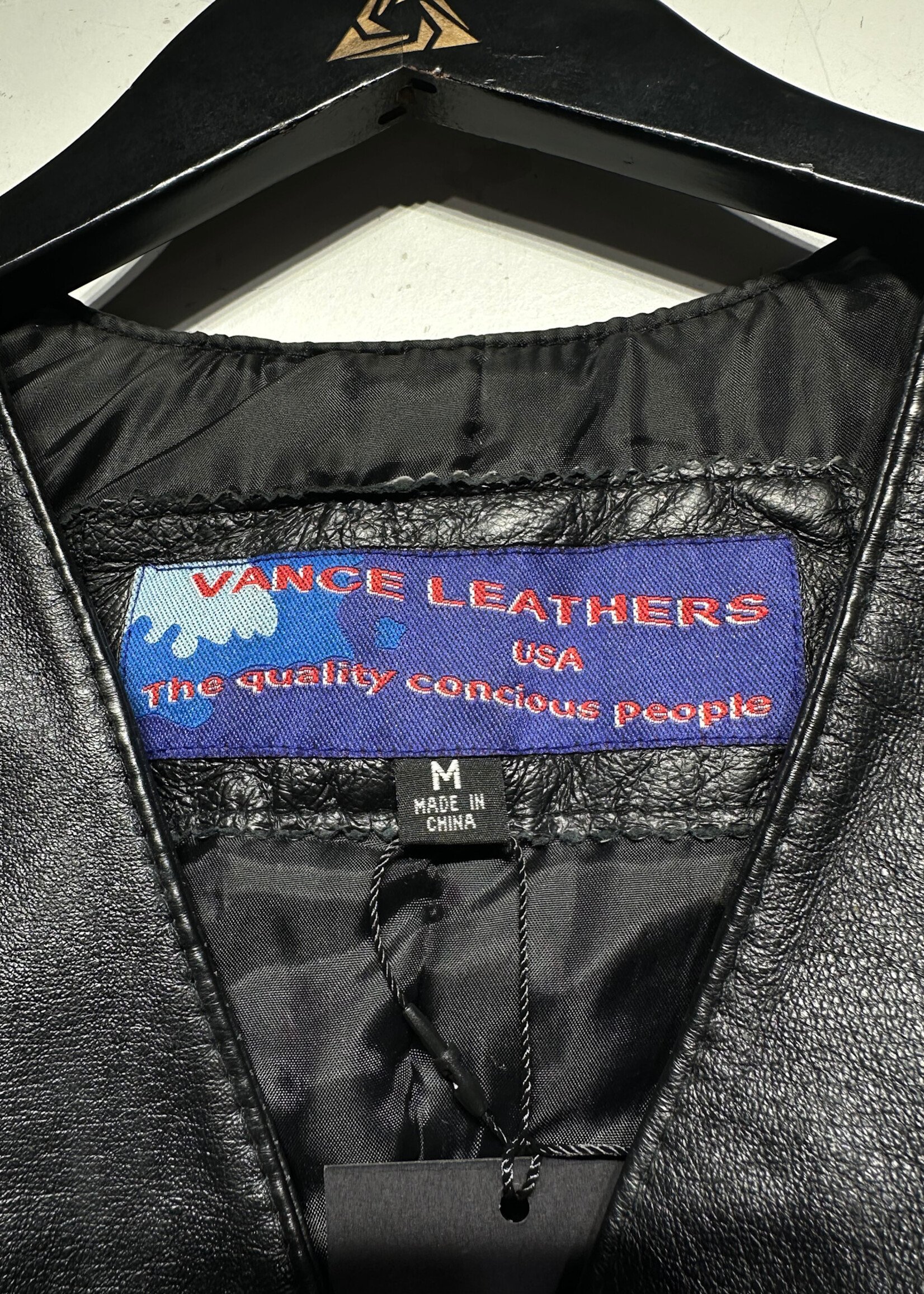 Vance Harley Patch Leather Vest Fem M