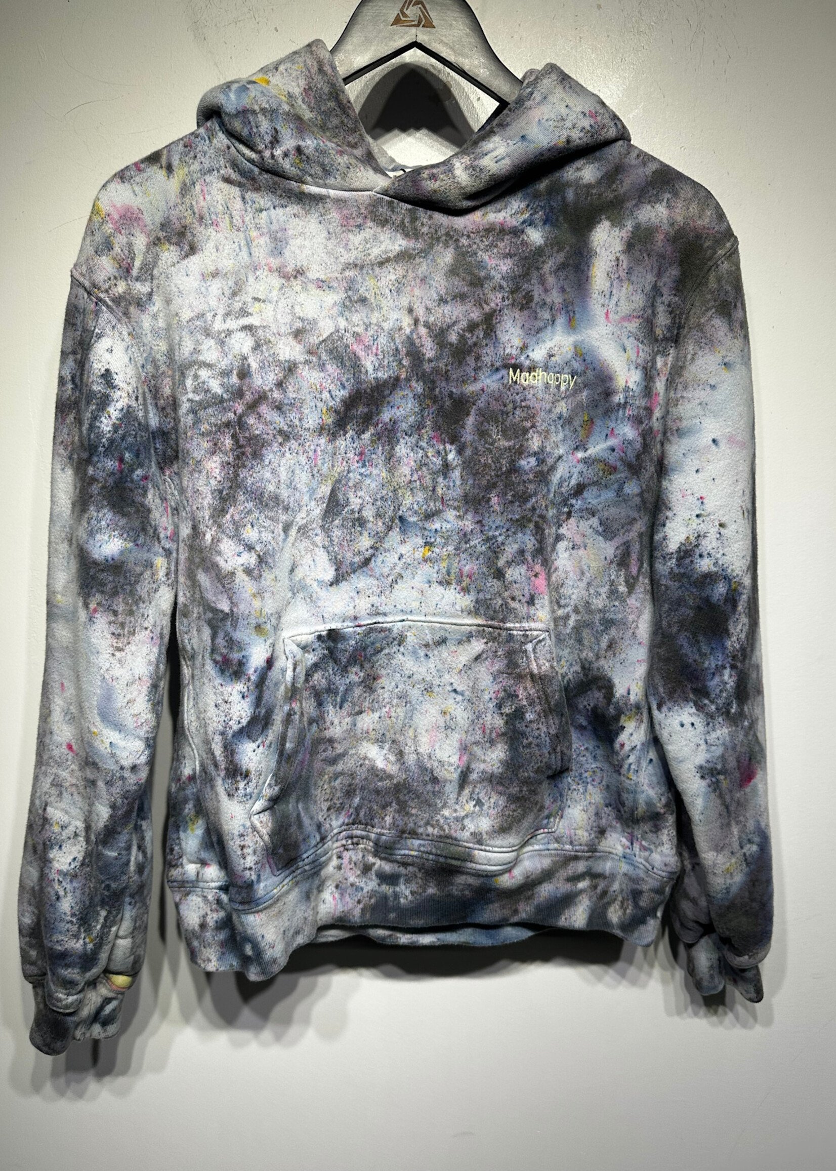Mad Happy Multi Color Splatter Dye Hoodie S
