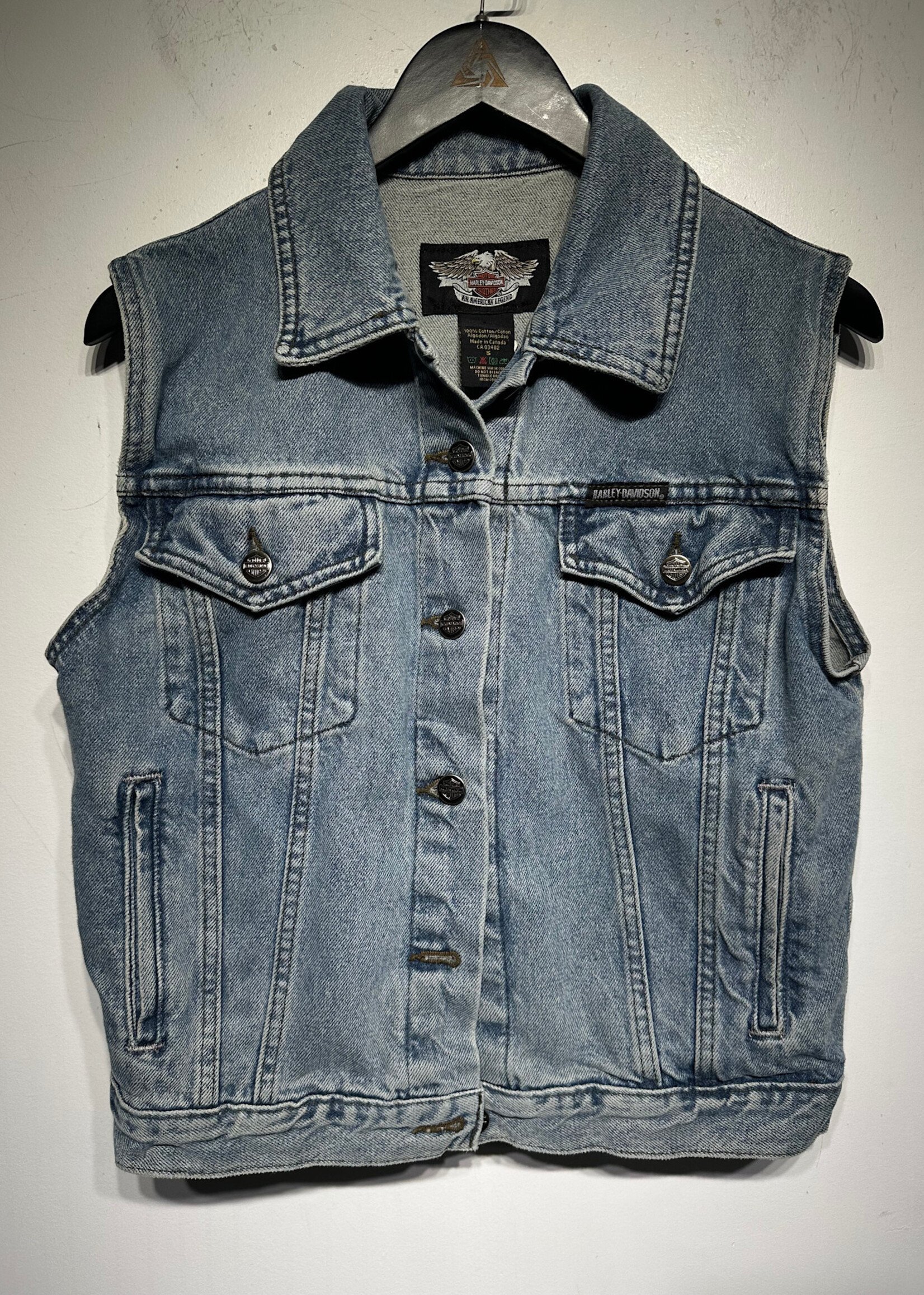 Harley Light Denim Patch Vest Masc S