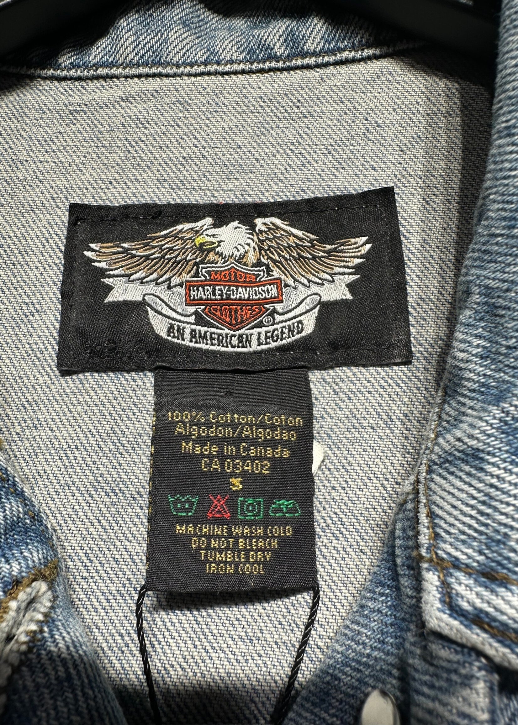Harley Light Denim Patch Vest Masc S