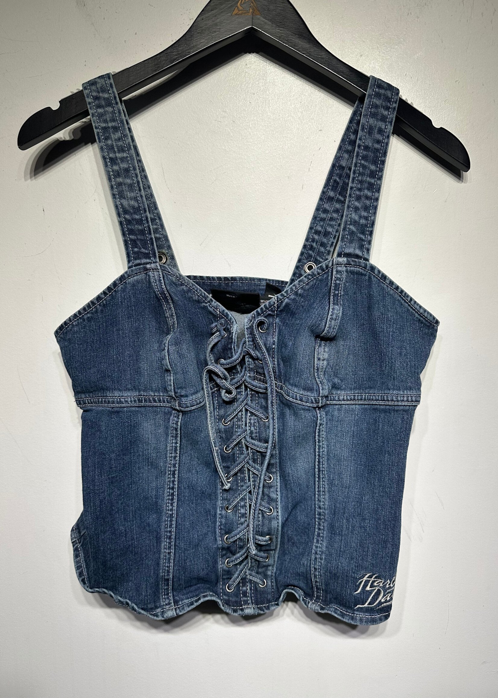 Harley Denim Corset Tank M