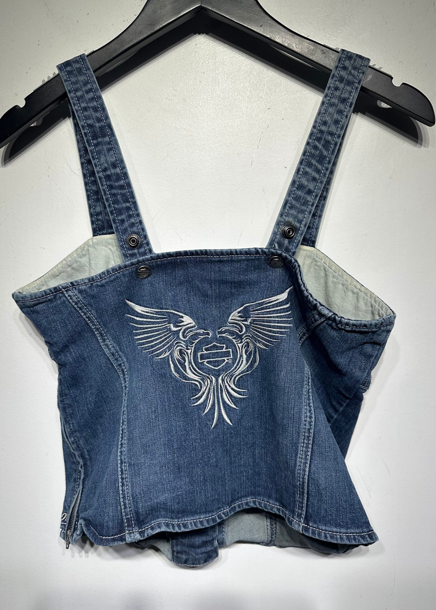 Harley Denim Corset Tank M