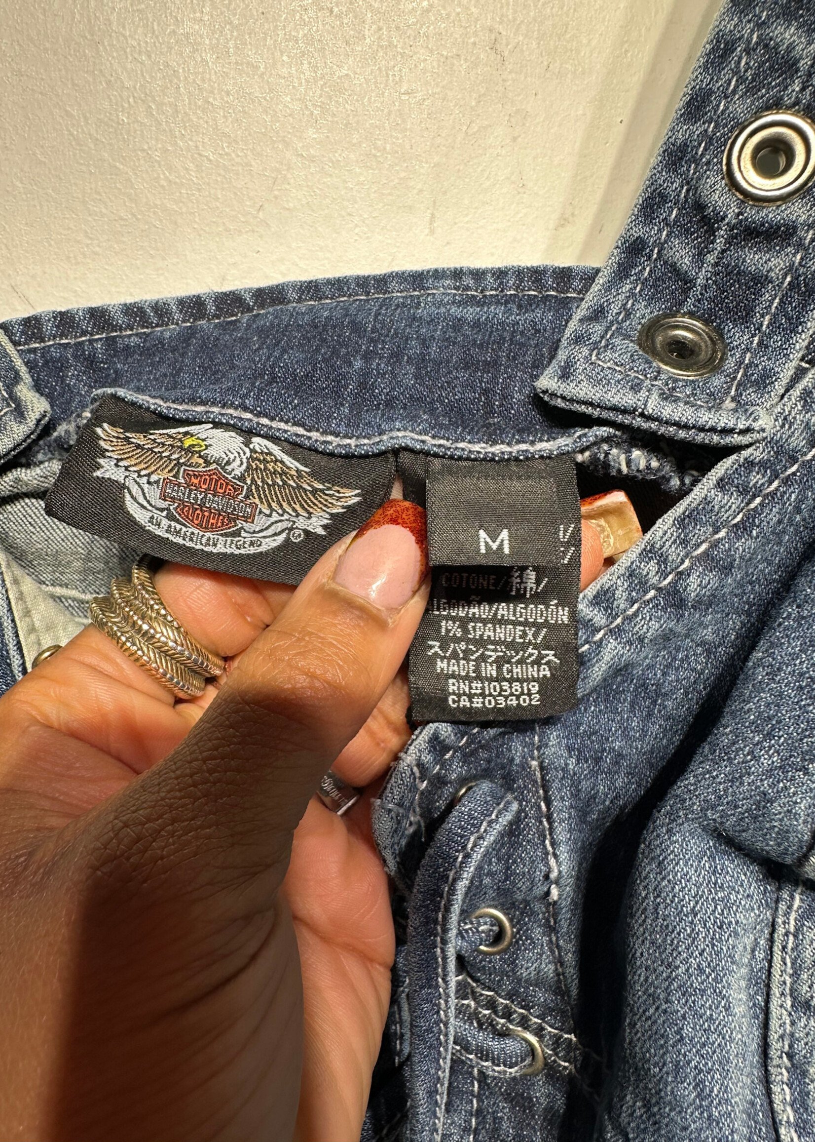 Harley Denim Corset Tank M