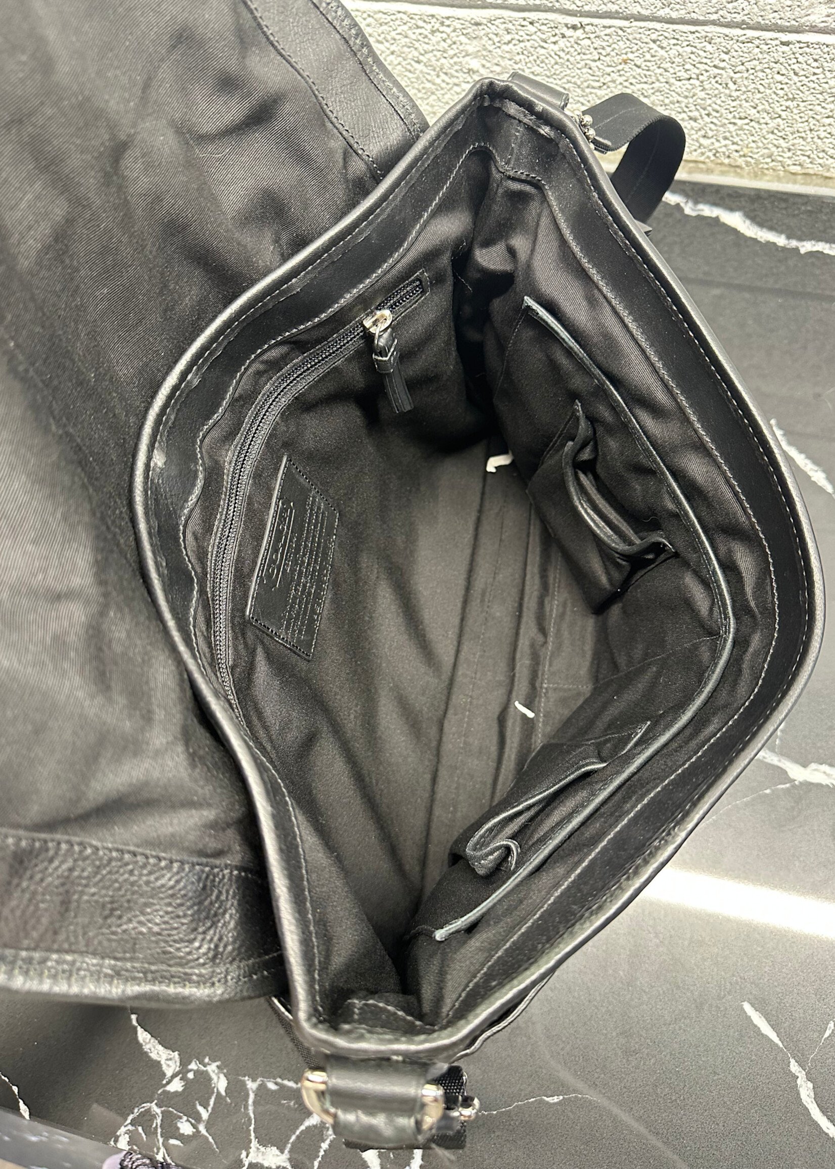 Coach Black Embossed Messenger Bag OS