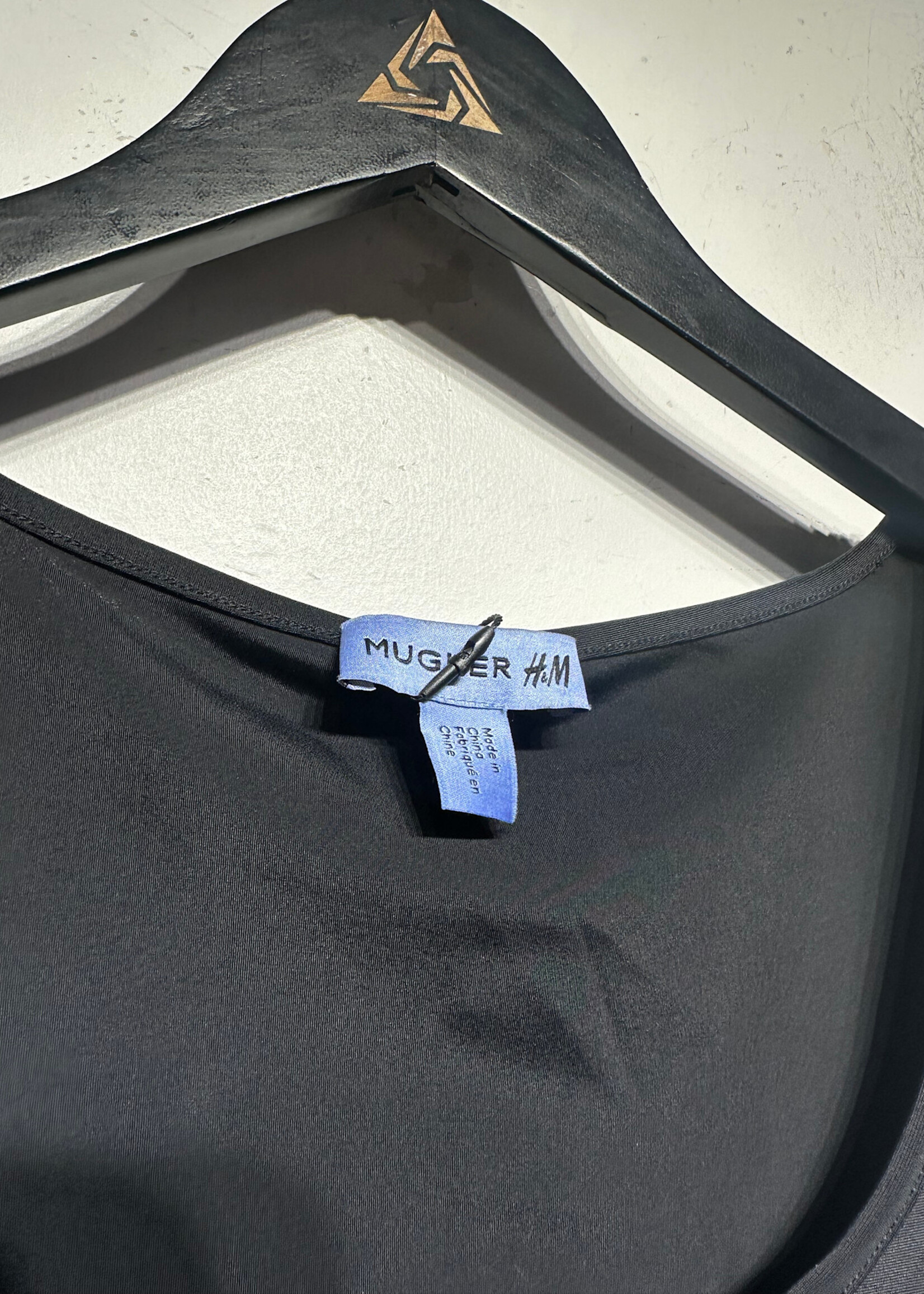 Mugler x HM Black Ribbed Corset Tank M