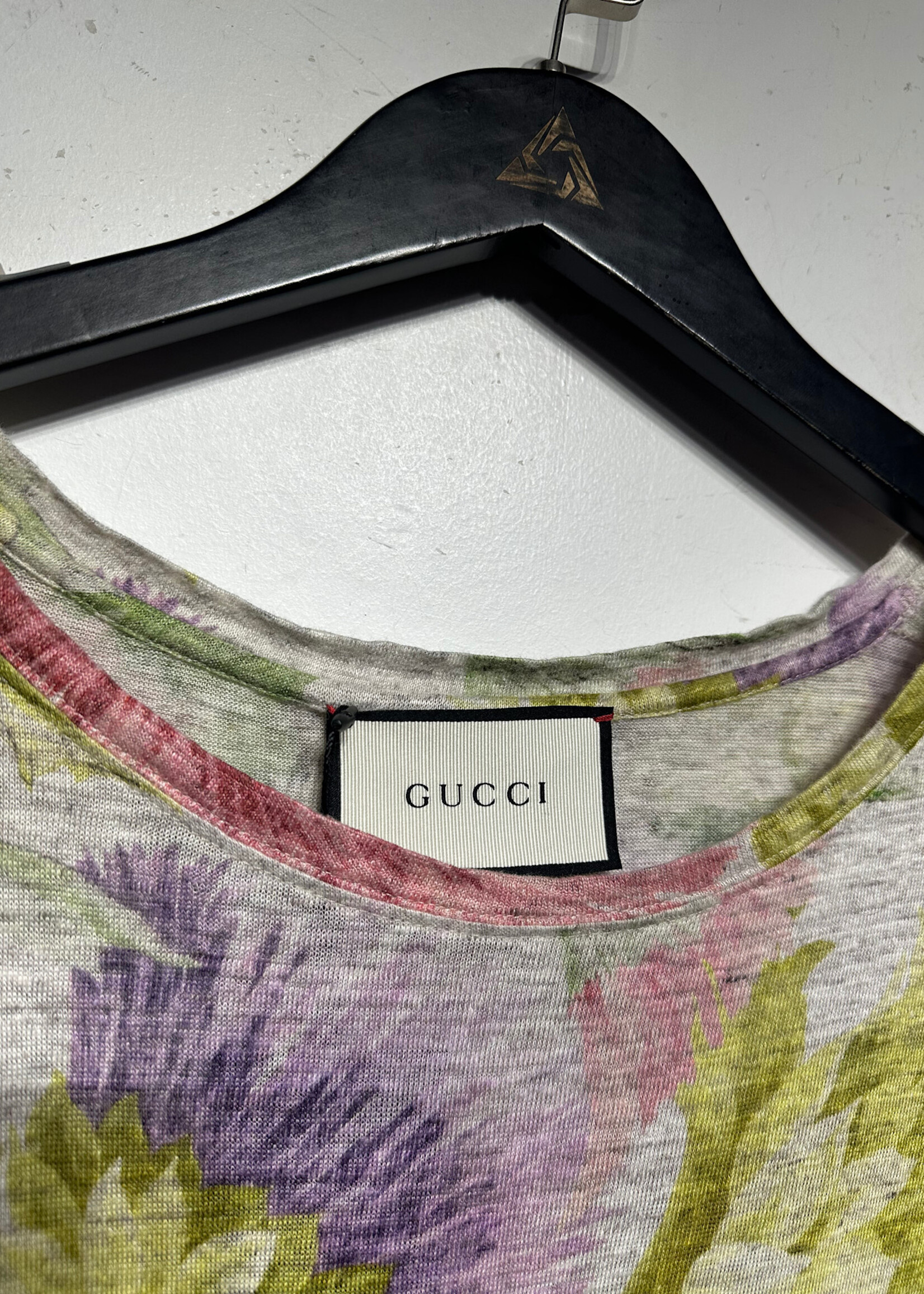 Gucci Water Color Floral Linen Tee XL