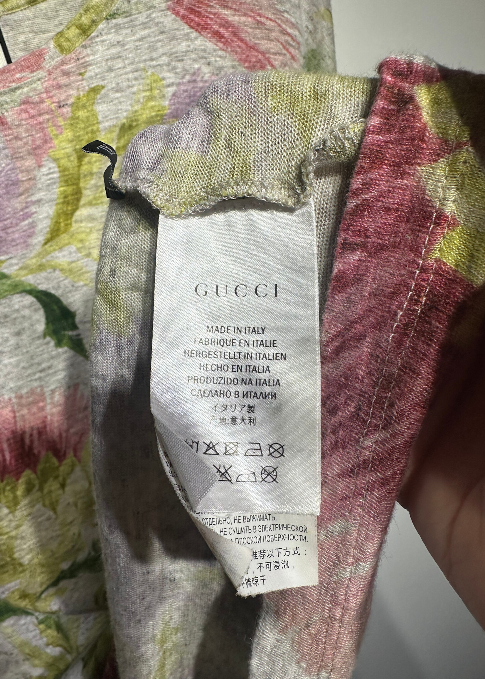 Gucci Water Color Floral Linen Tee XL